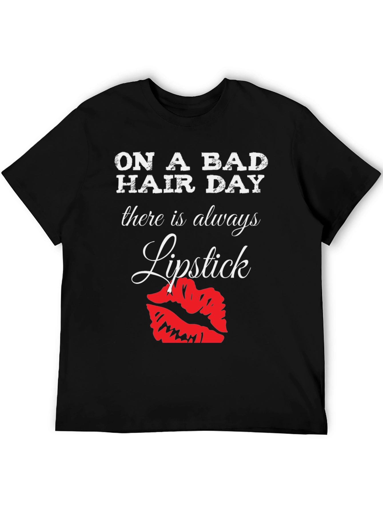 Bad Hair Day Lipstick Graphic T-Shirt
