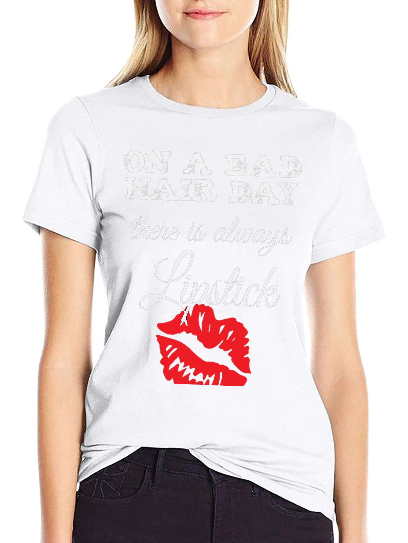 Bad Hair Day Lipstick Graphic T-Shirt