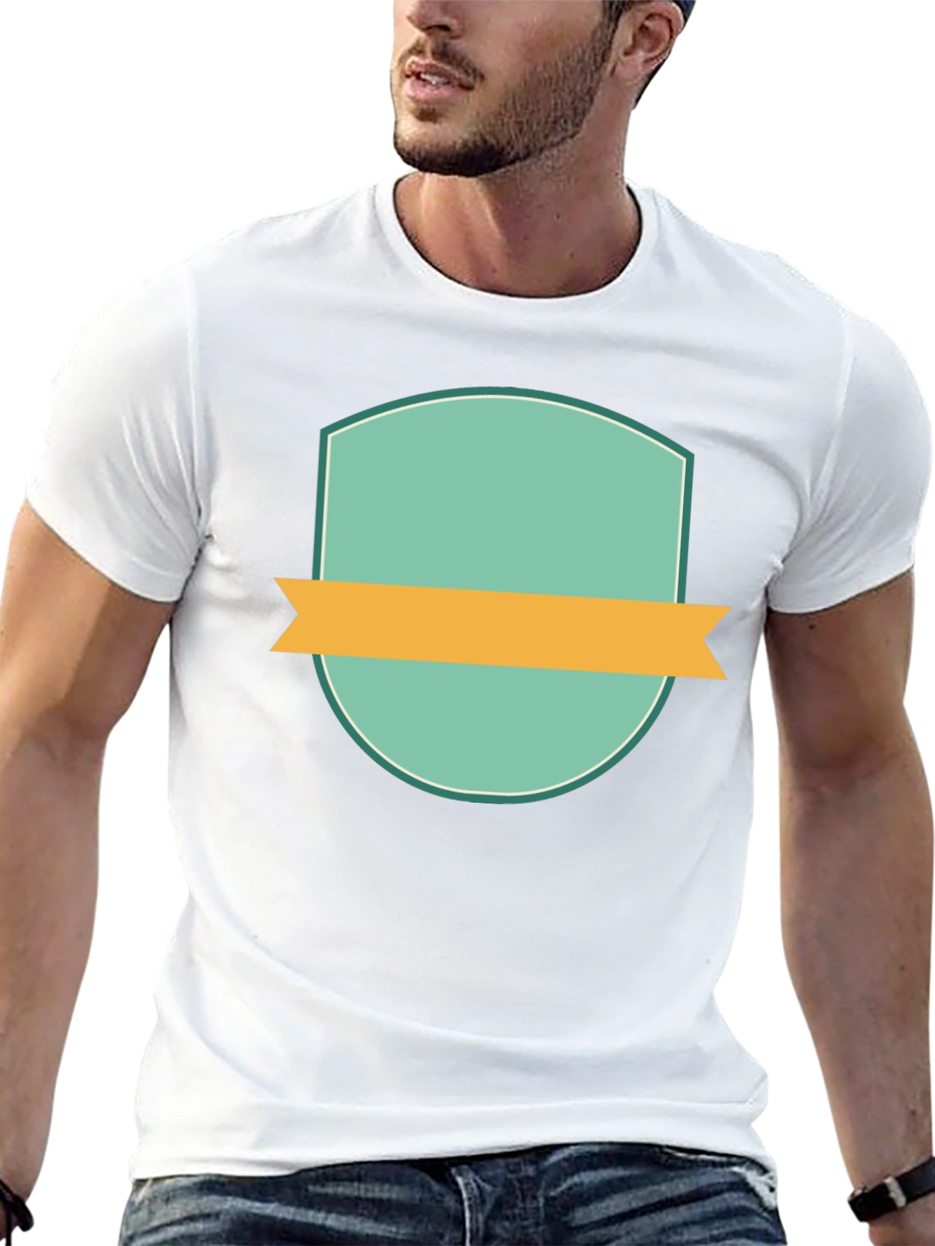 Modern Badge Graphic Black T-Shirt