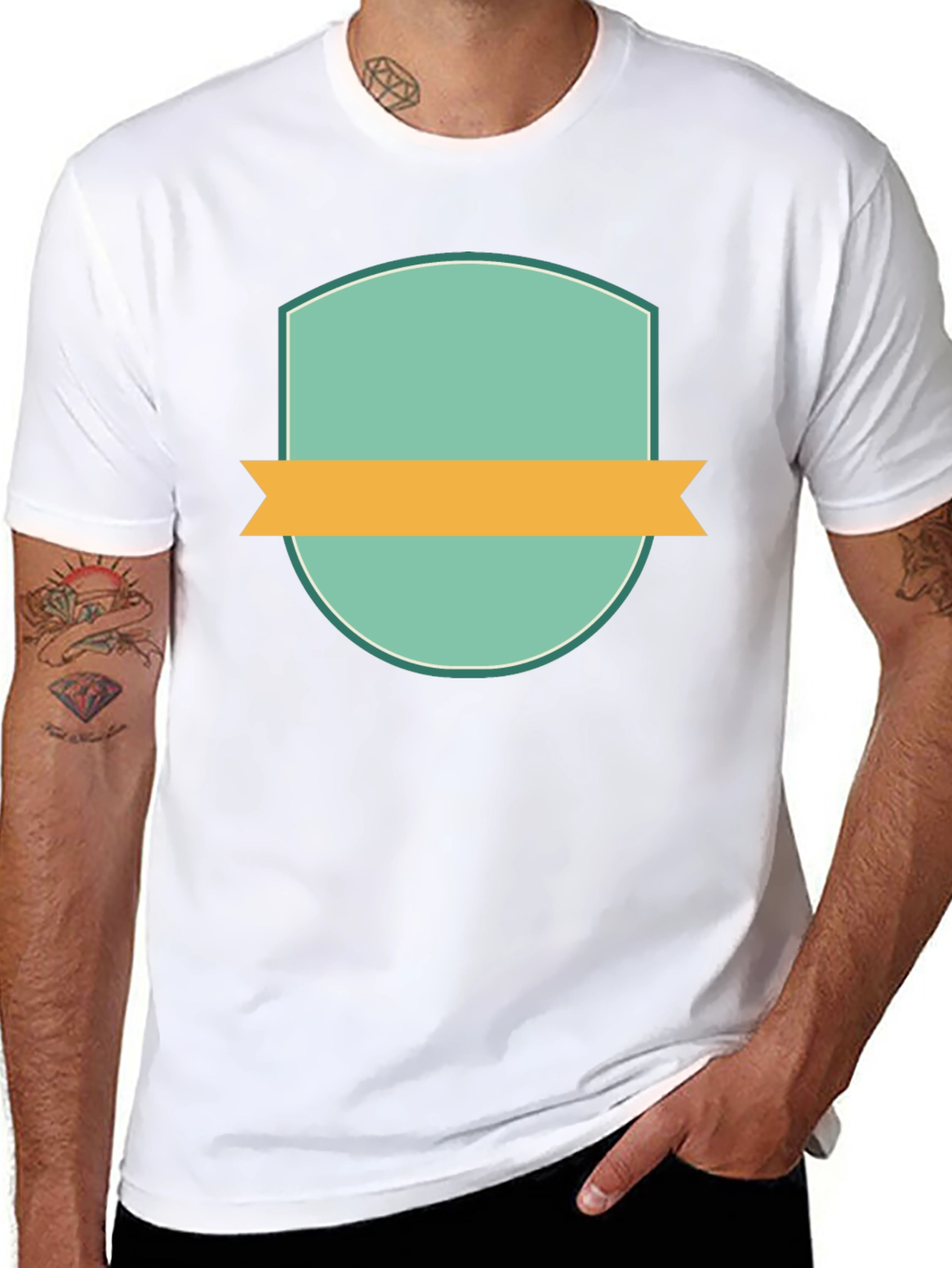 Modern Badge Graphic Black T-Shirt