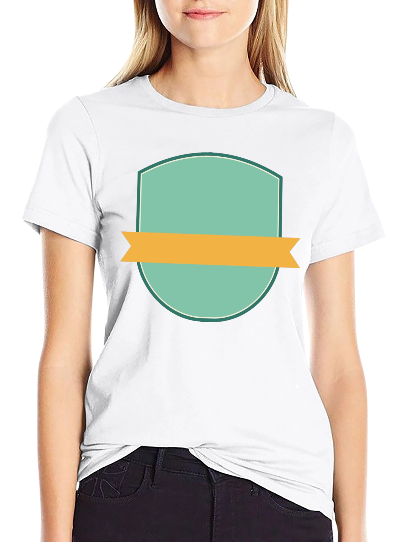Modern Badge Graphic Black T-Shirt