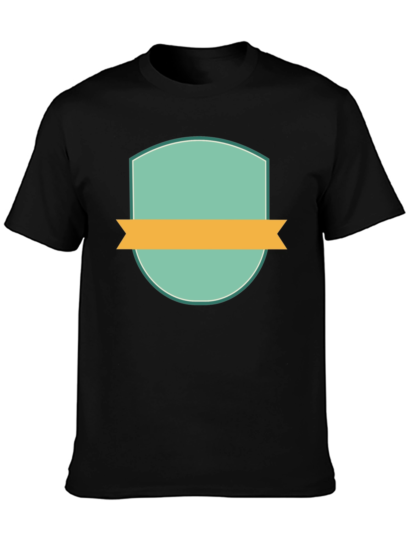 Modern Badge Graphic Black T-Shirt