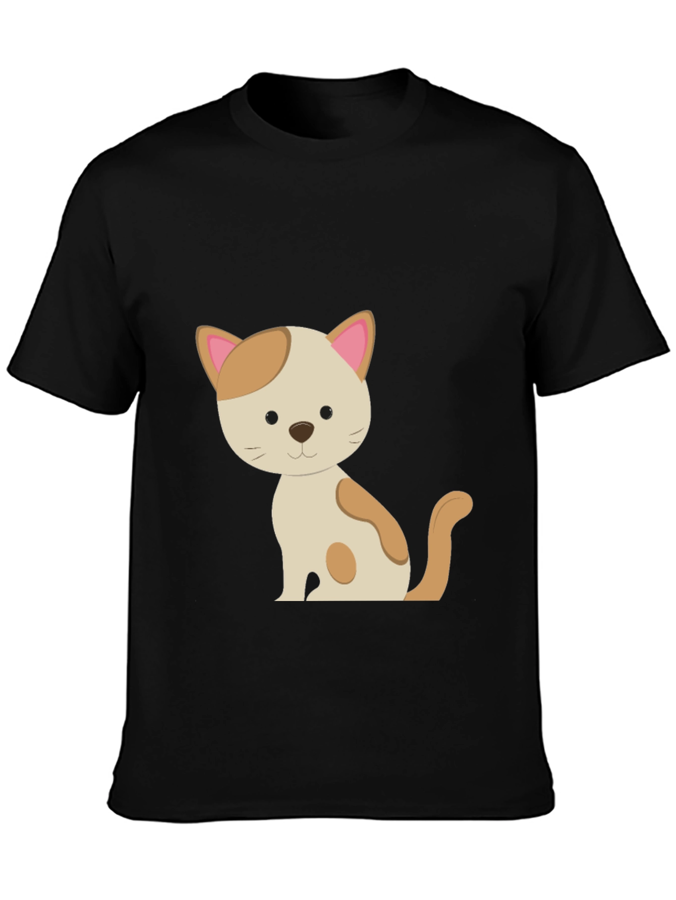 Cute Cat Graphic Tee - Unisex Black T-Shirt