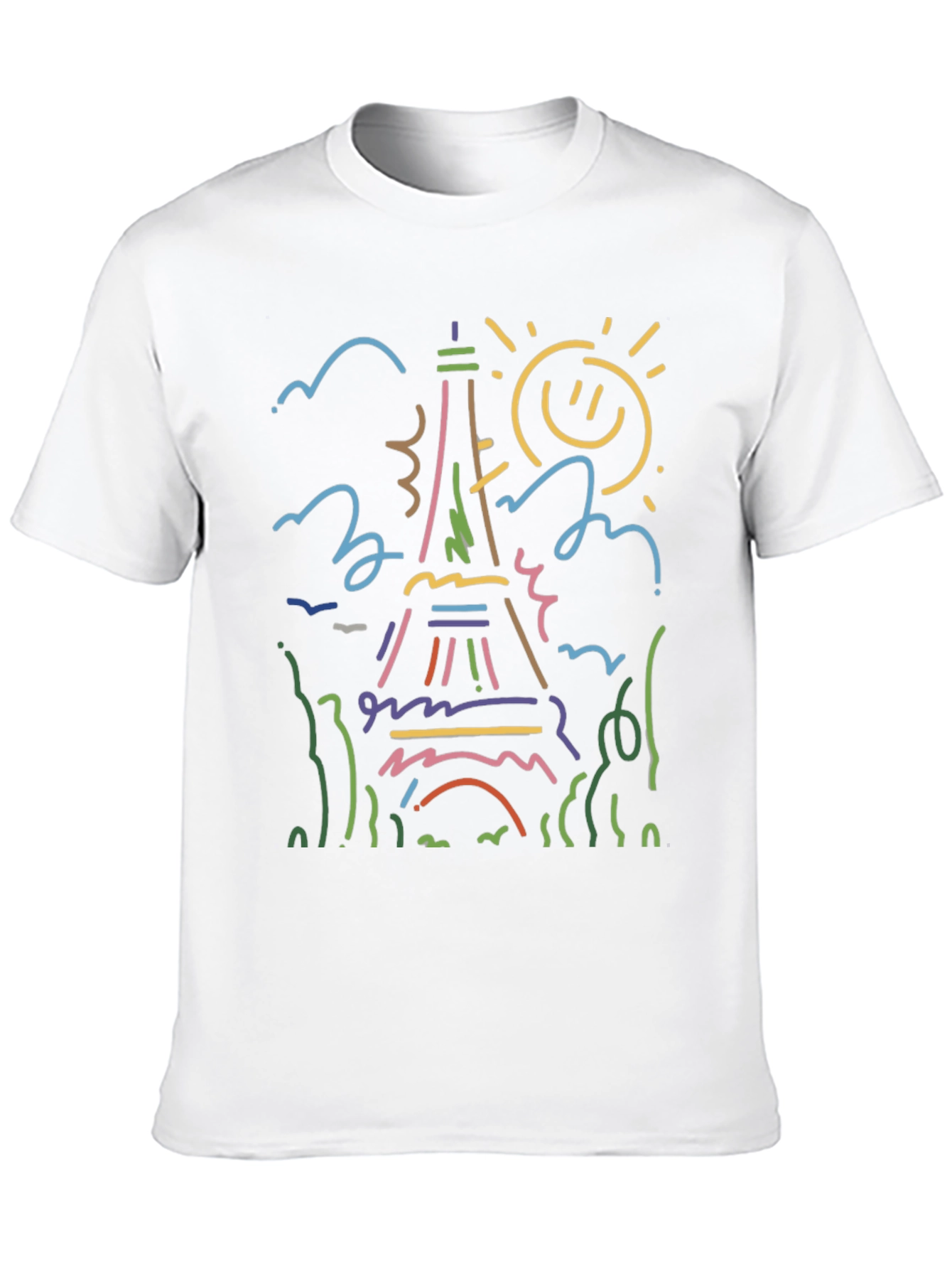 Paris Eiffel Tower Graphic Tee - Black