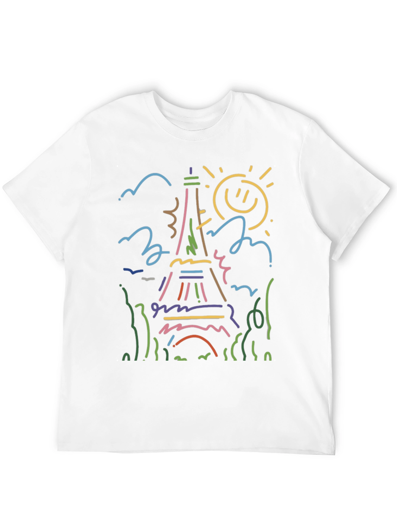 Paris Eiffel Tower Graphic Tee - Black