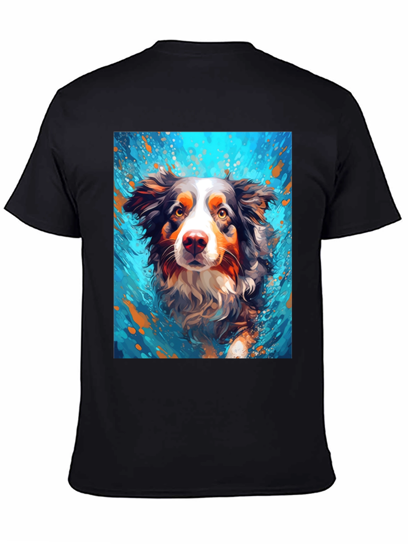 Dog Art Black T-Shirt - Unique Canine Design