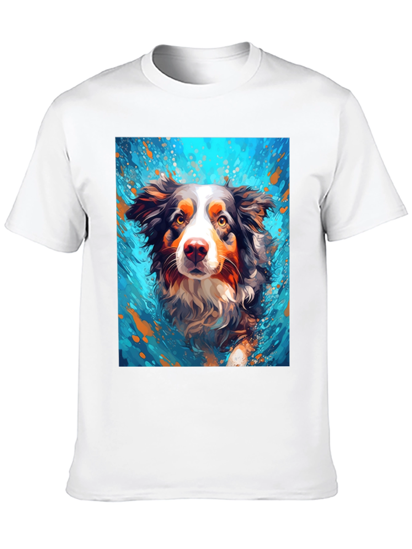 Dog Art Black T-Shirt - Unique Canine Design