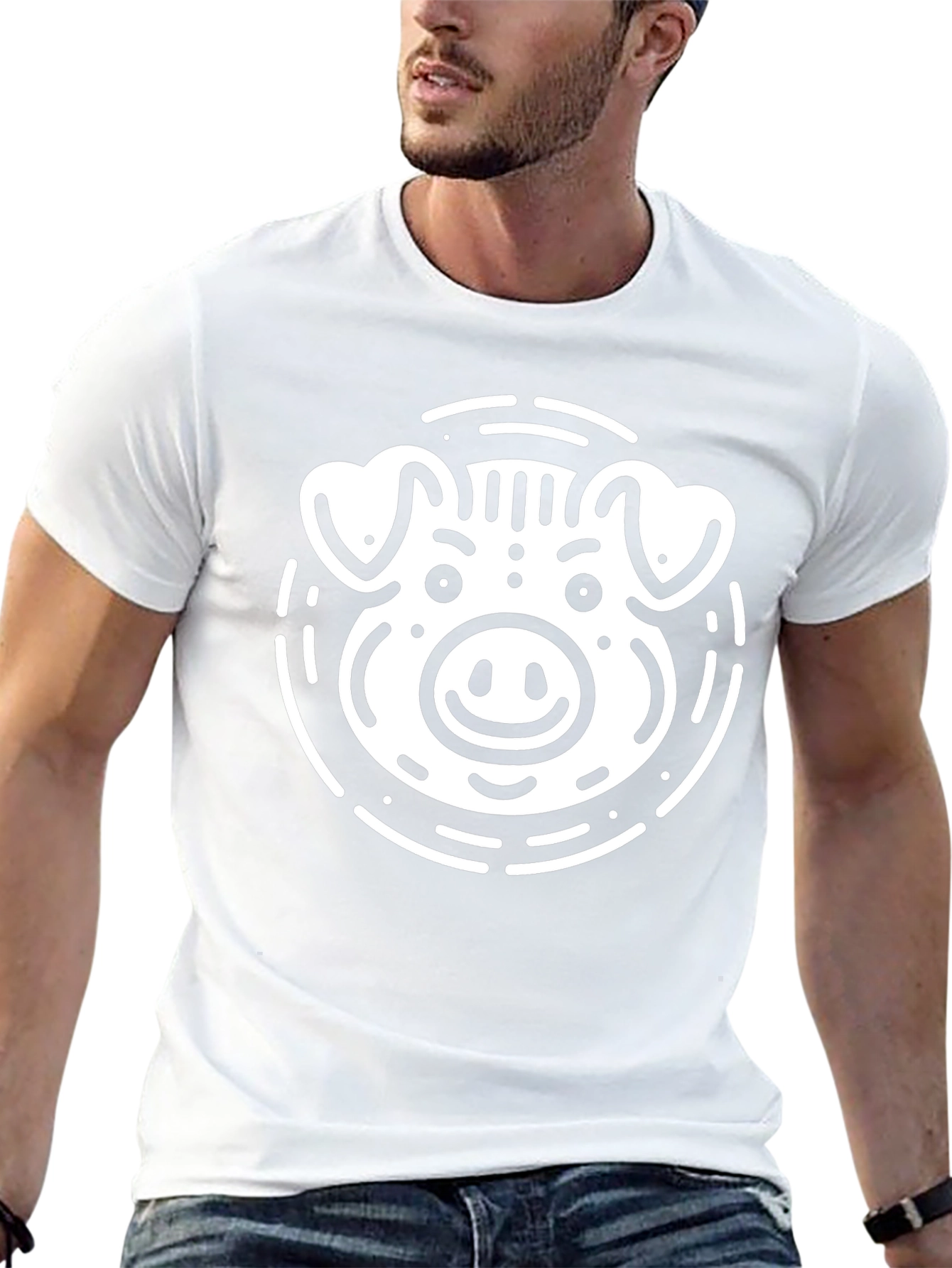 Black Pig Graphic Tee - Farm Animal Shirt