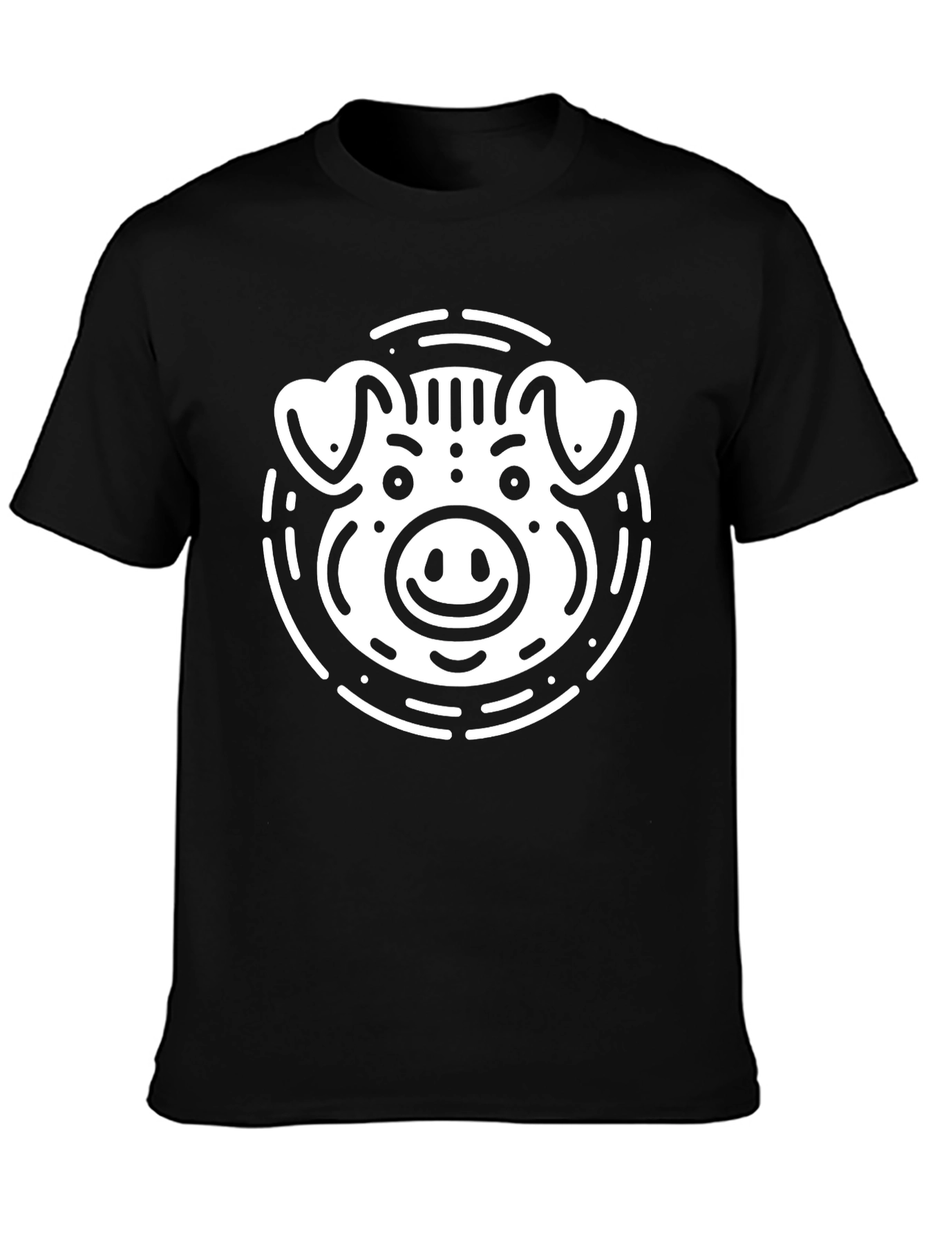 Black Pig Graphic Tee - Farm Animal Shirt