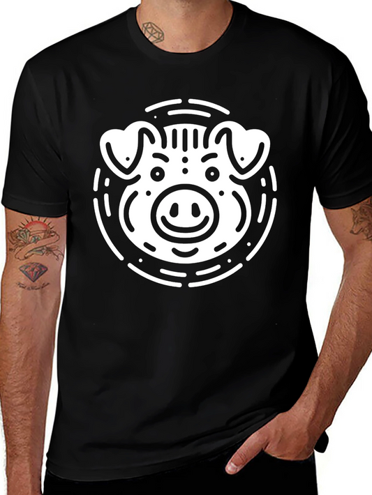 Black Pig Graphic Tee - Farm Animal Shirt