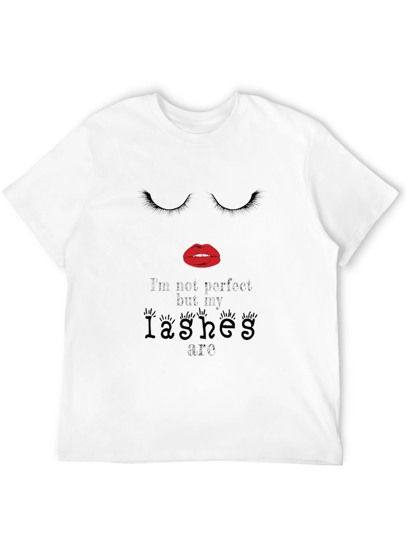 Lashes Graphic Tee - Im Not Perfect Shirt