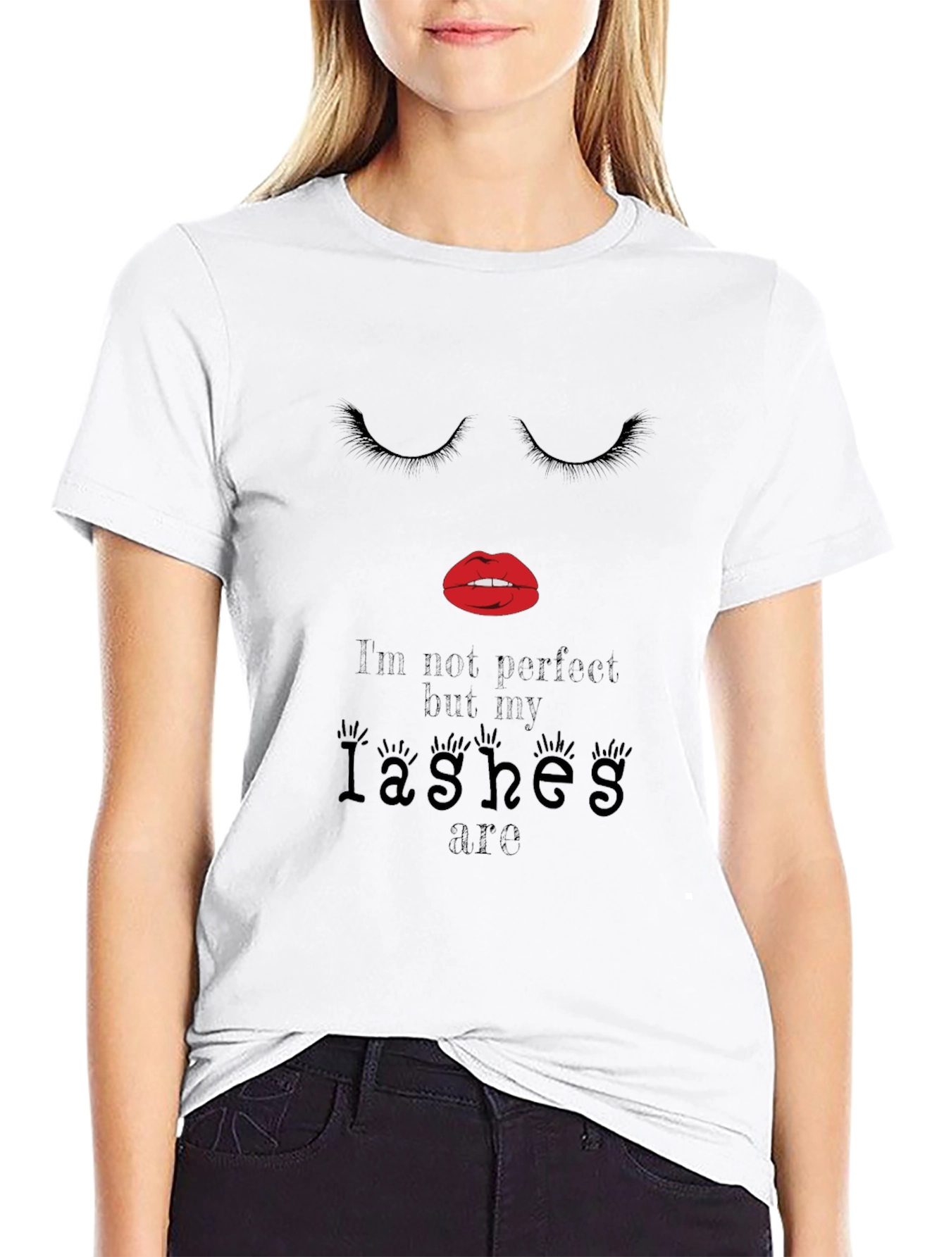 Lashes Graphic Tee - Im Not Perfect Shirt