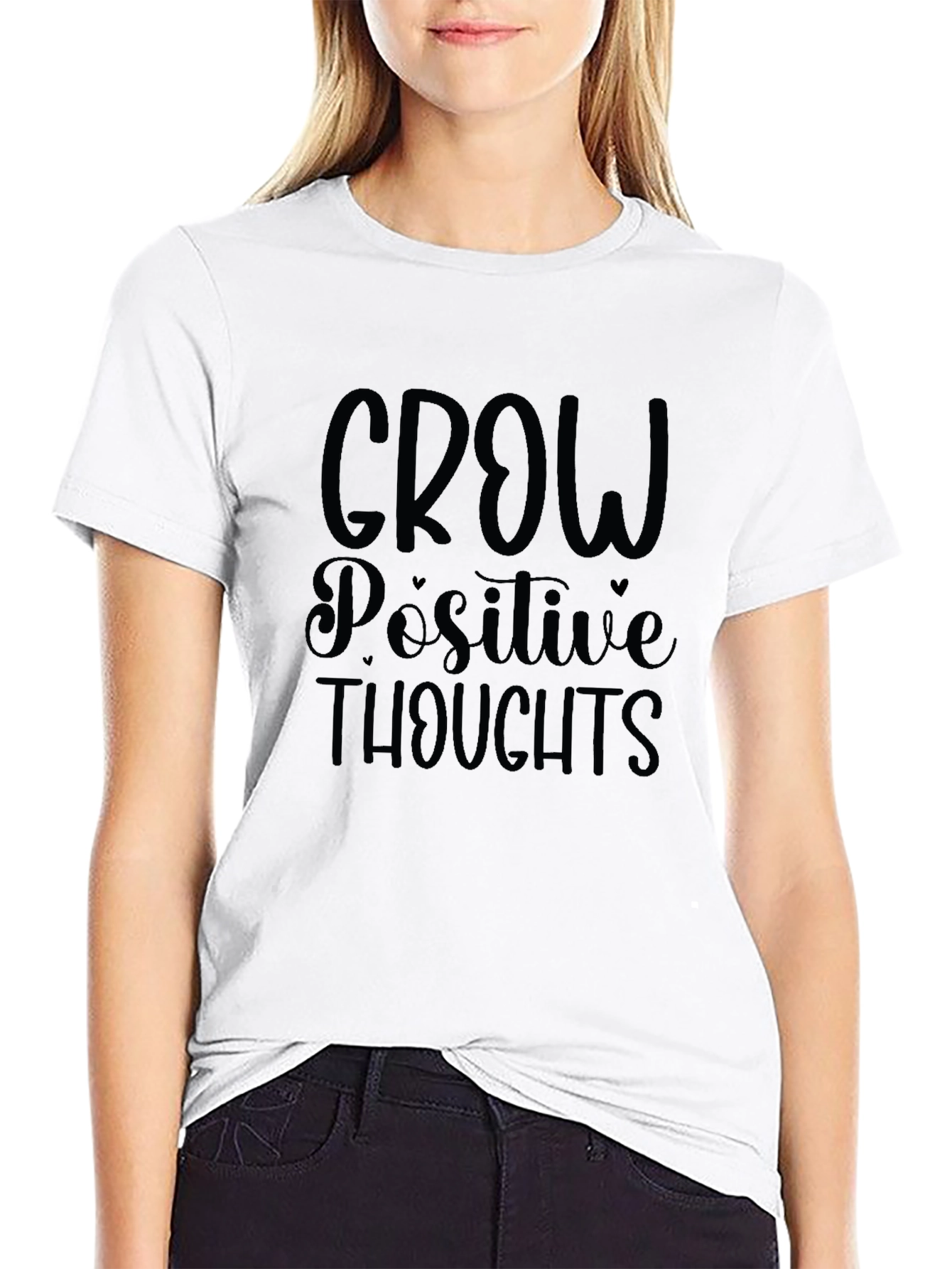 Grow Positive Thoughts Black T-Shirt