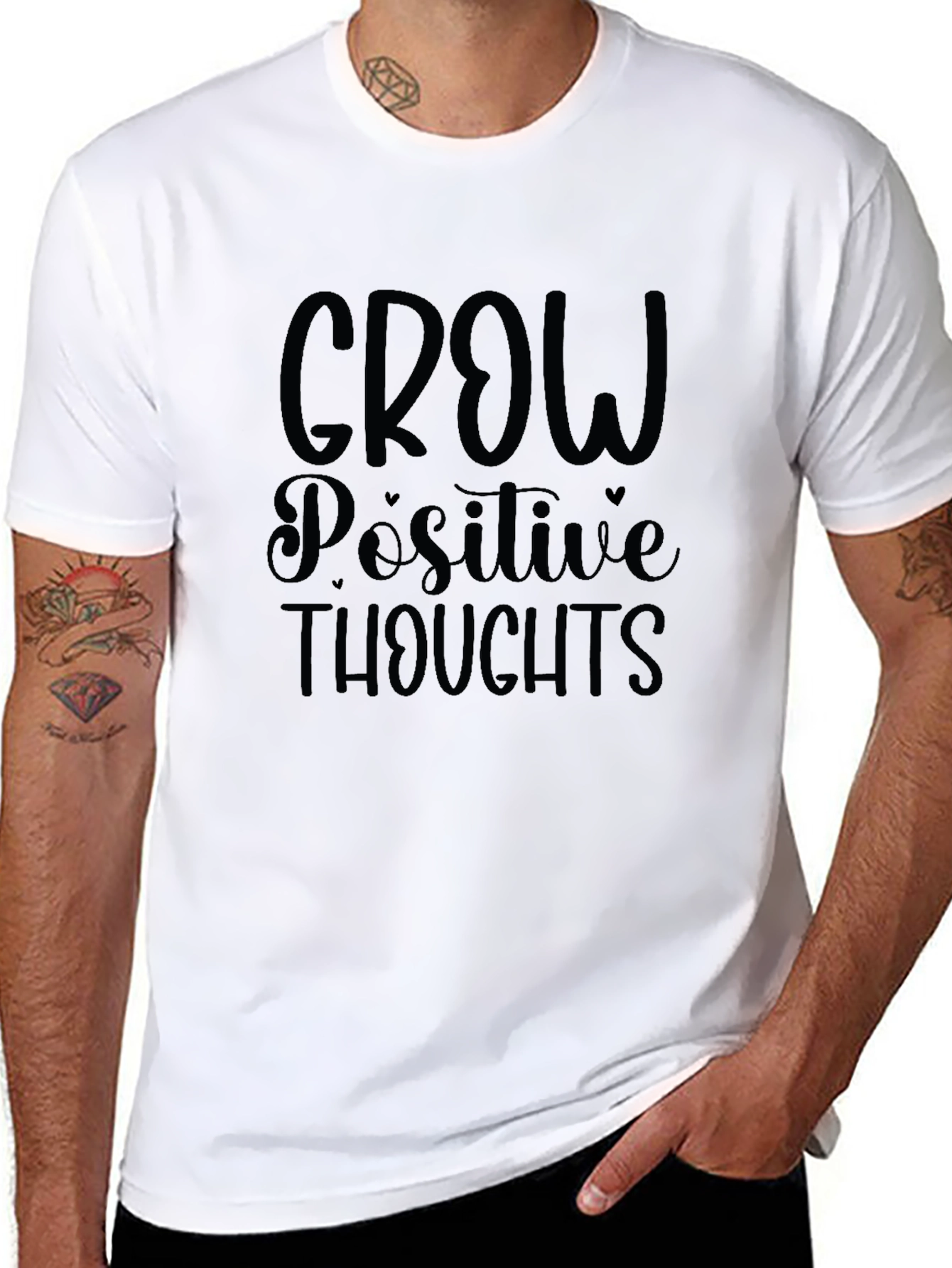 Grow Positive Thoughts Black T-Shirt
