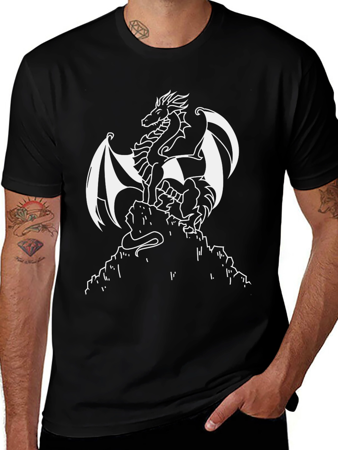 Dragon Graphic Tee - Mens Black T-Shirt