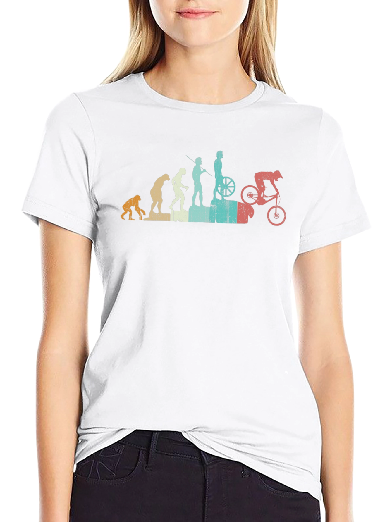Evolution of Biking Black T-Shirt