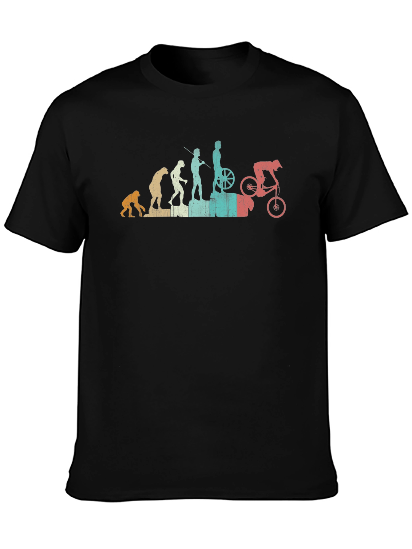 Evolution of Biking Black T-Shirt