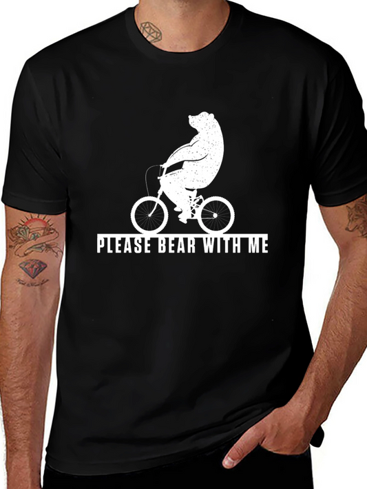 Bear on Bike T-Shirt - Please Bear With Me Tee
