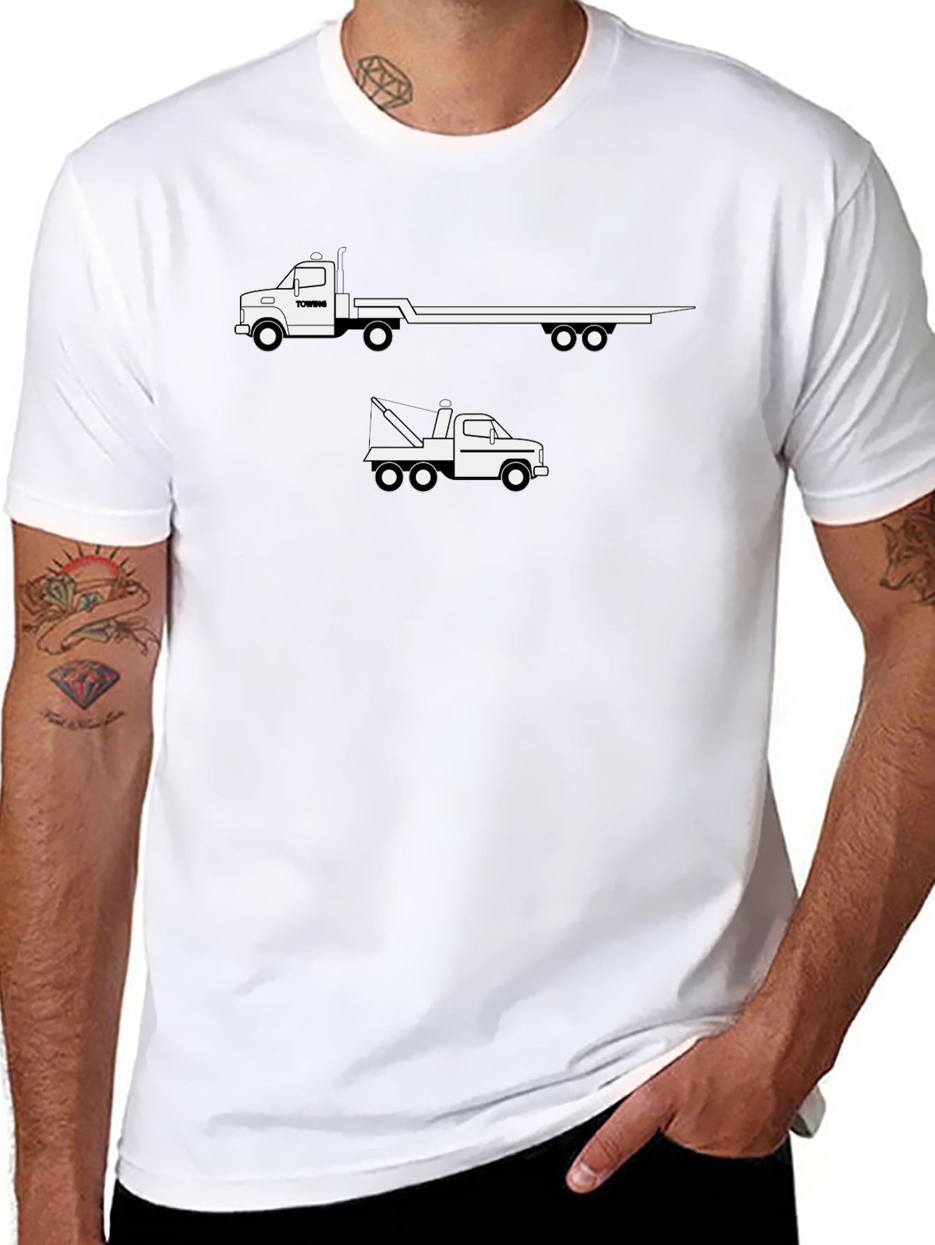 Trucking T-Shirt - Flatbed & Tow Truck Design