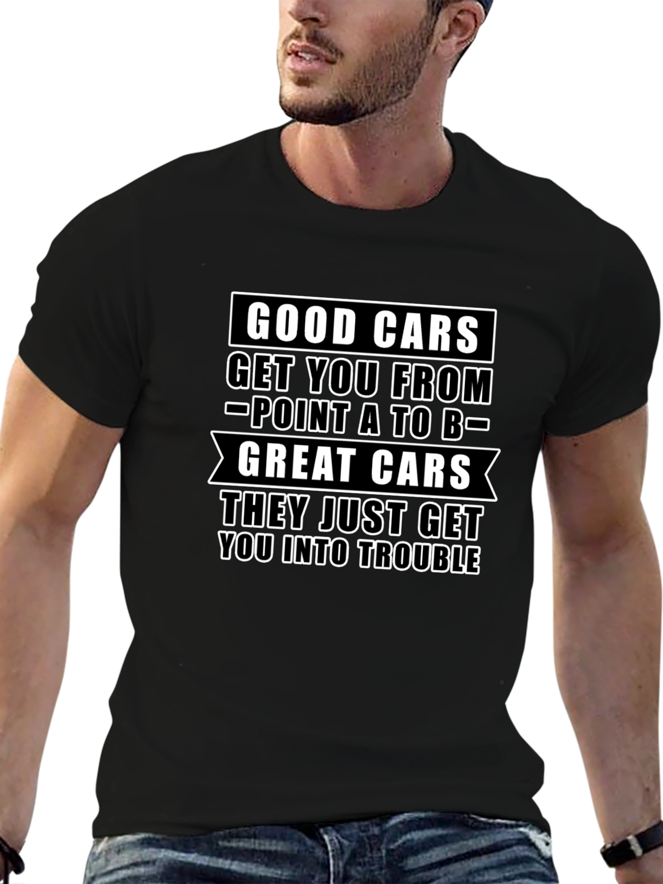 Great Cars Trouble T-Shirt - Black