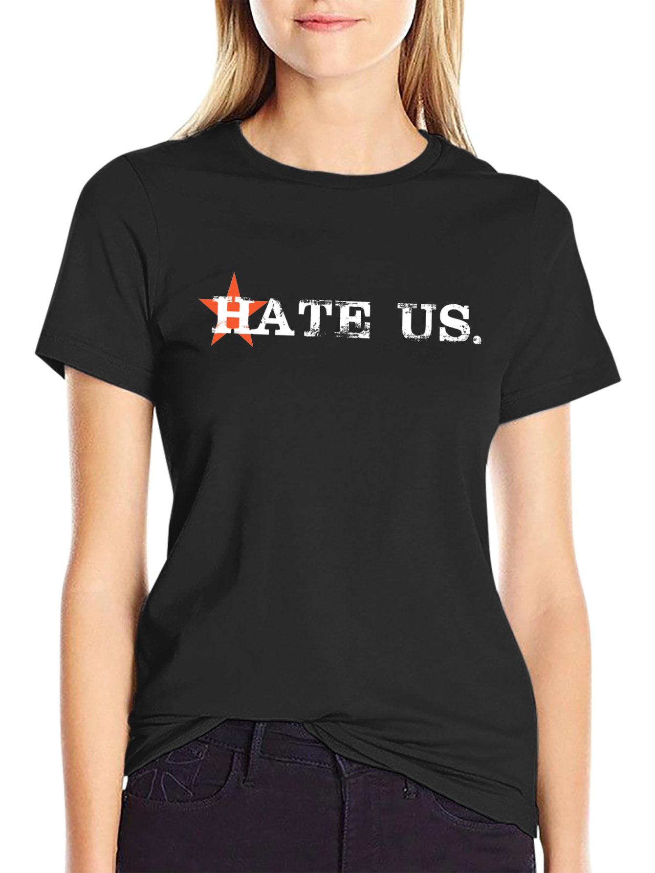 Edgy Hate Us Graphic T-Shirt