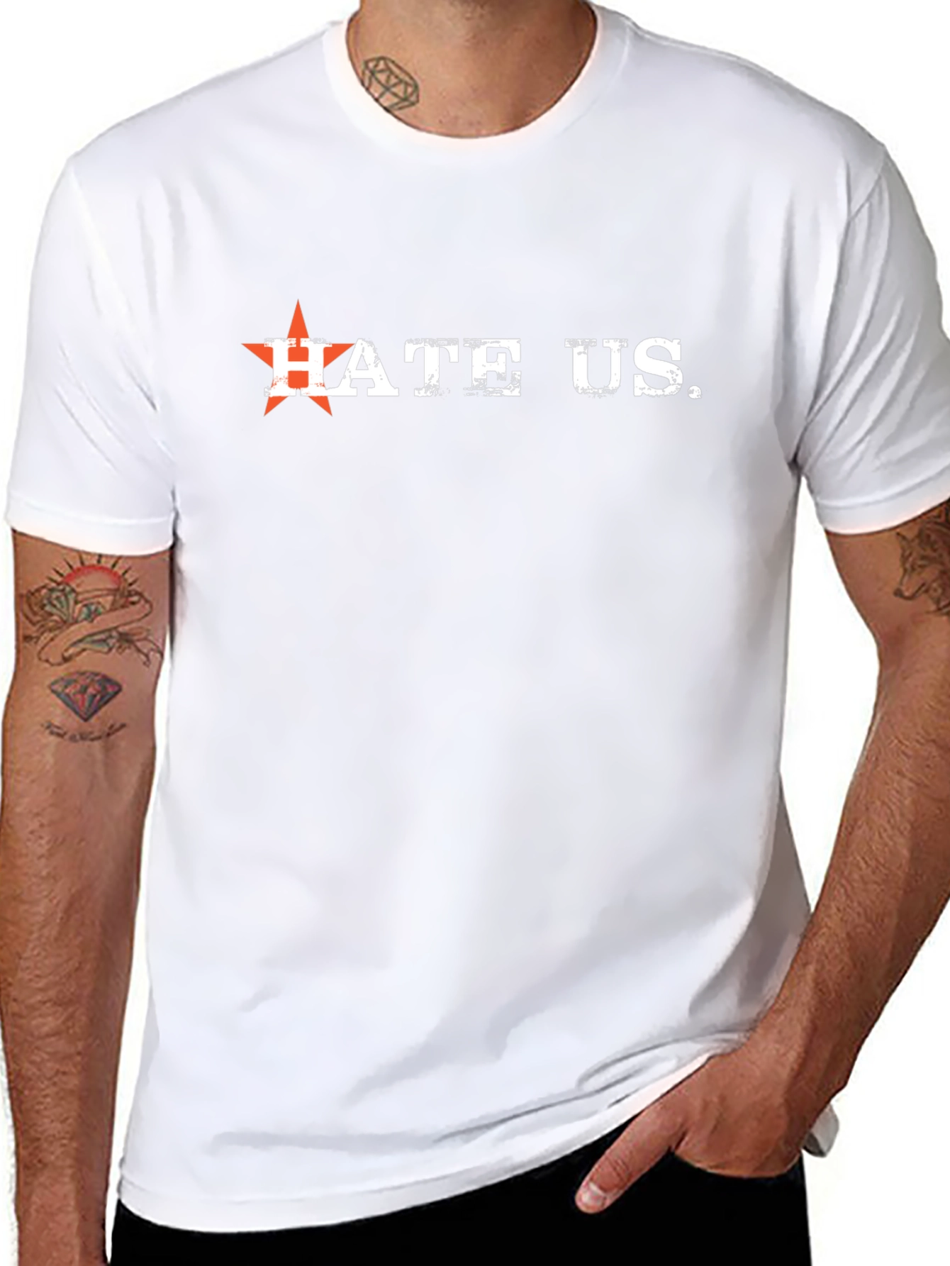 Edgy Hate Us Graphic T-Shirt