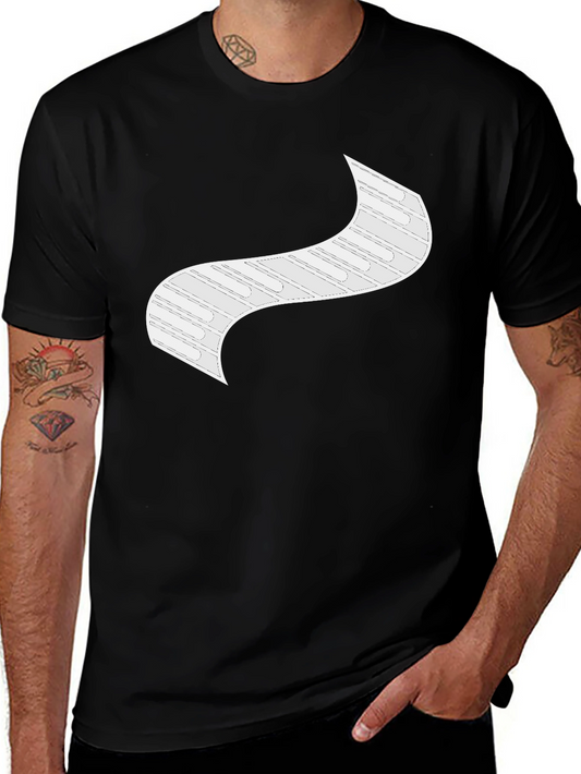 Modern Graphic Print Black T-Shirt