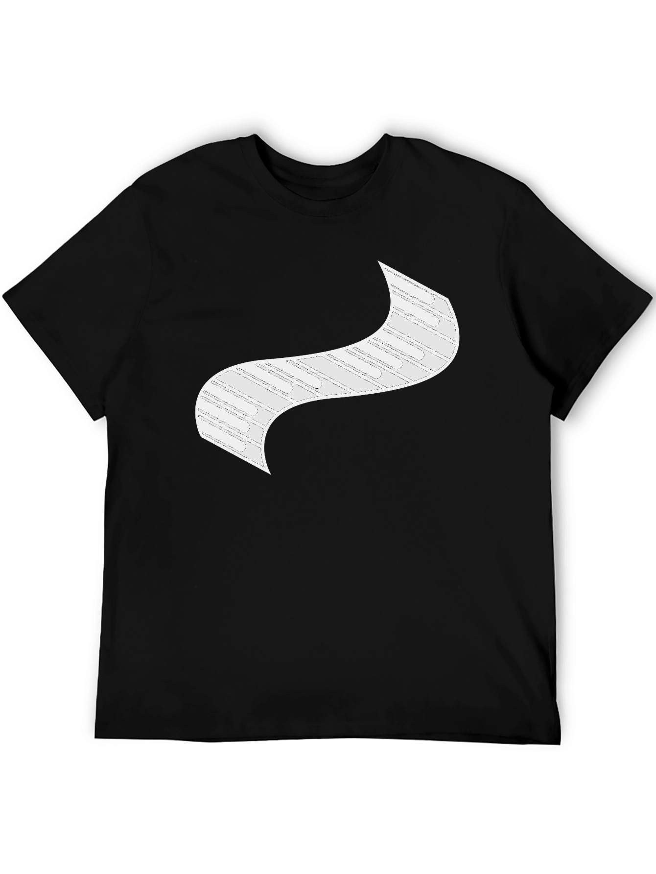 Modern Graphic Print Black T-Shirt