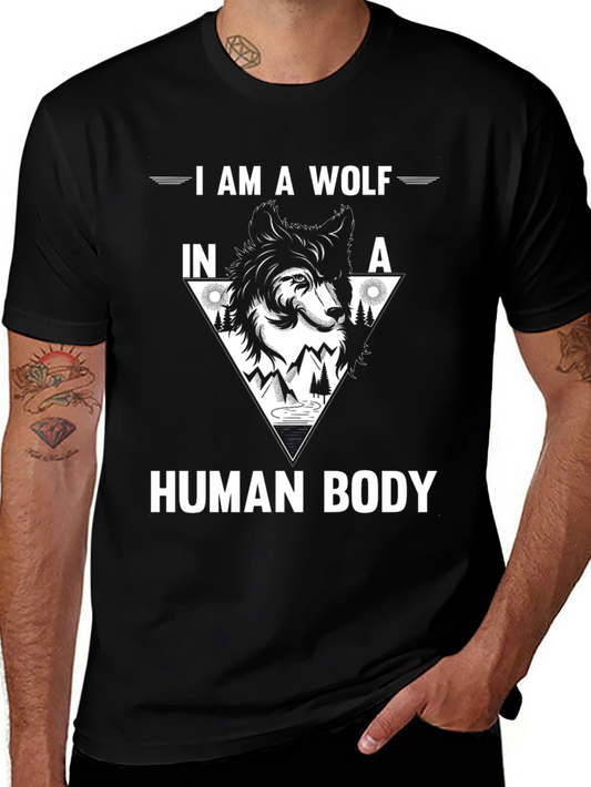 I Am A Wolf T-Shirt - Black - Human Body
