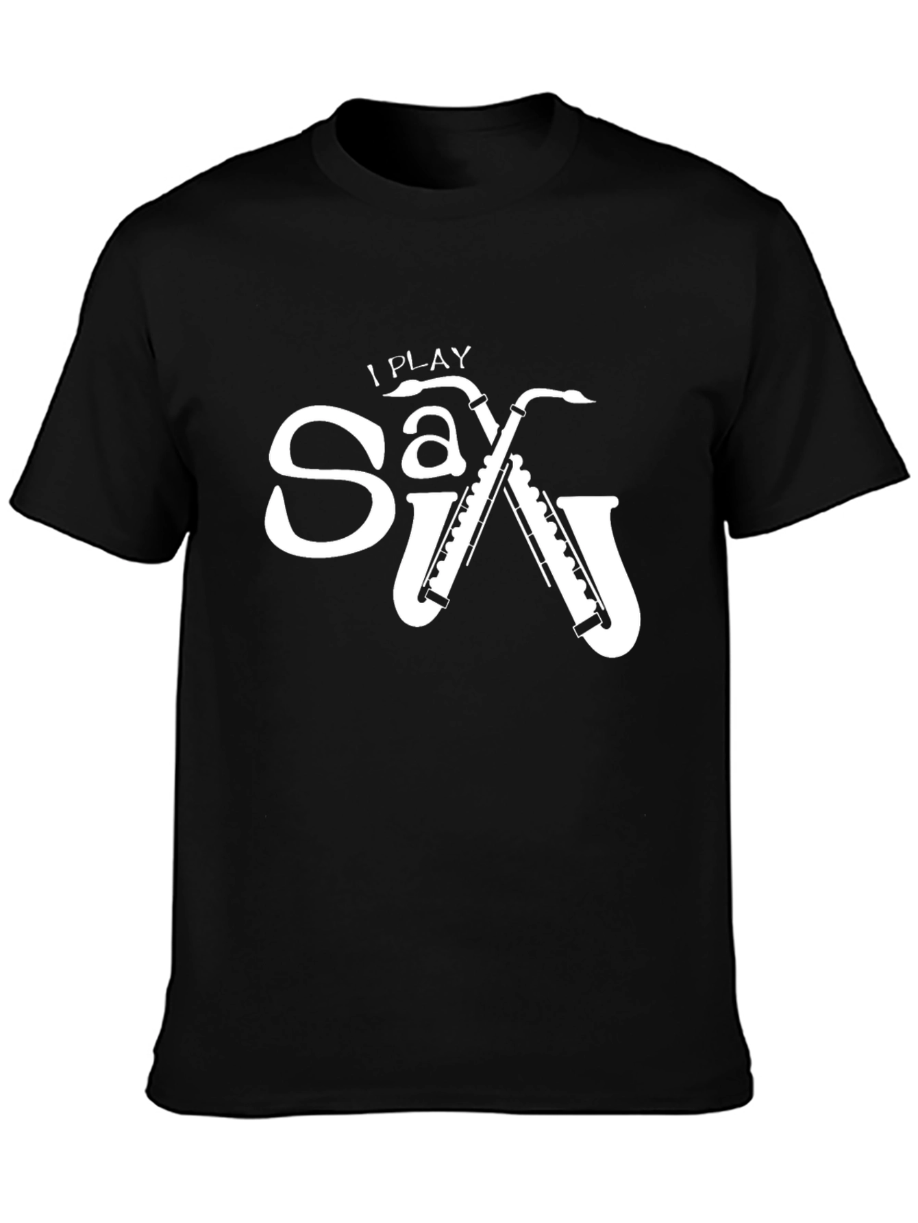 I Play Saxophone Black Graphic Tee