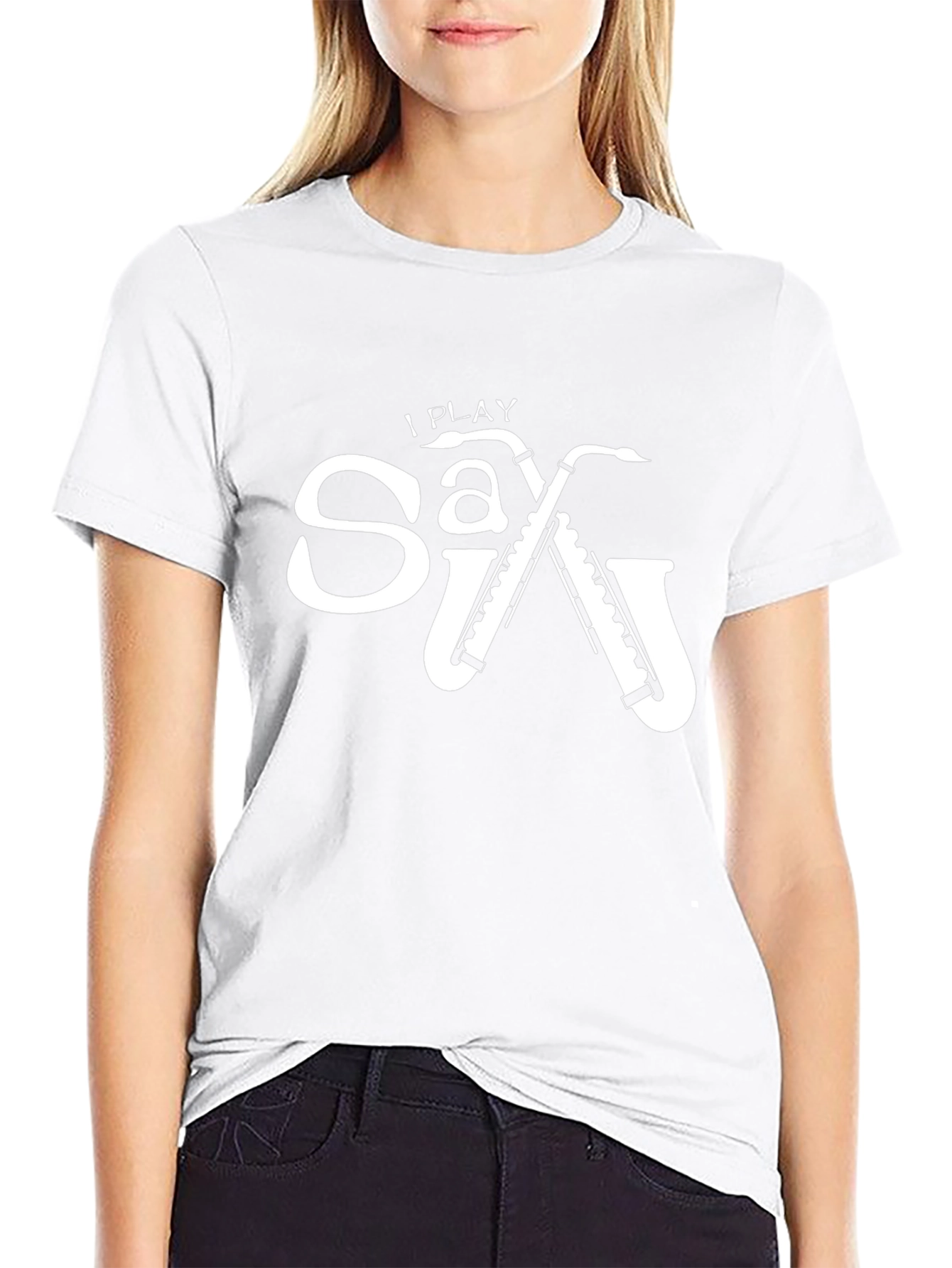 I Play Saxophone Black Graphic Tee
