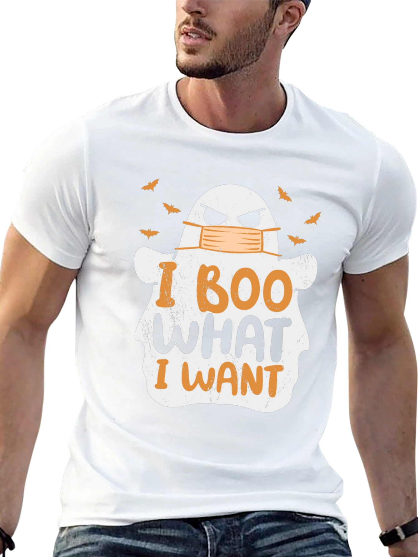 Halloween Ghost Boo Mask T-Shirt