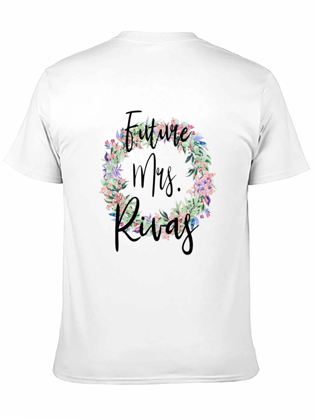 Future Mrs. Last Name Floral Wreath T-Shirt