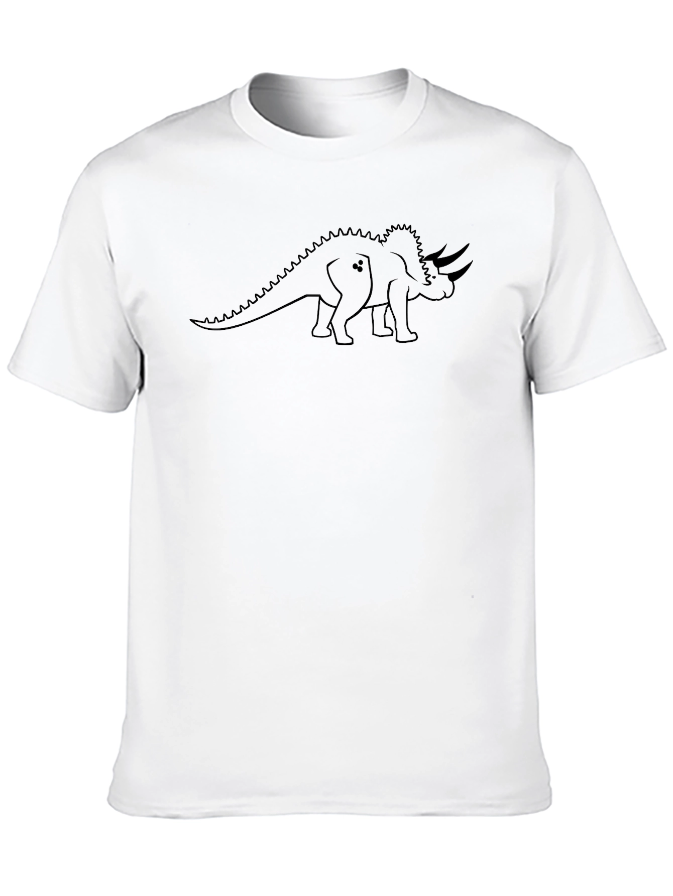 Dino Outline Graphic Tee - Black Cotton T-Shirt