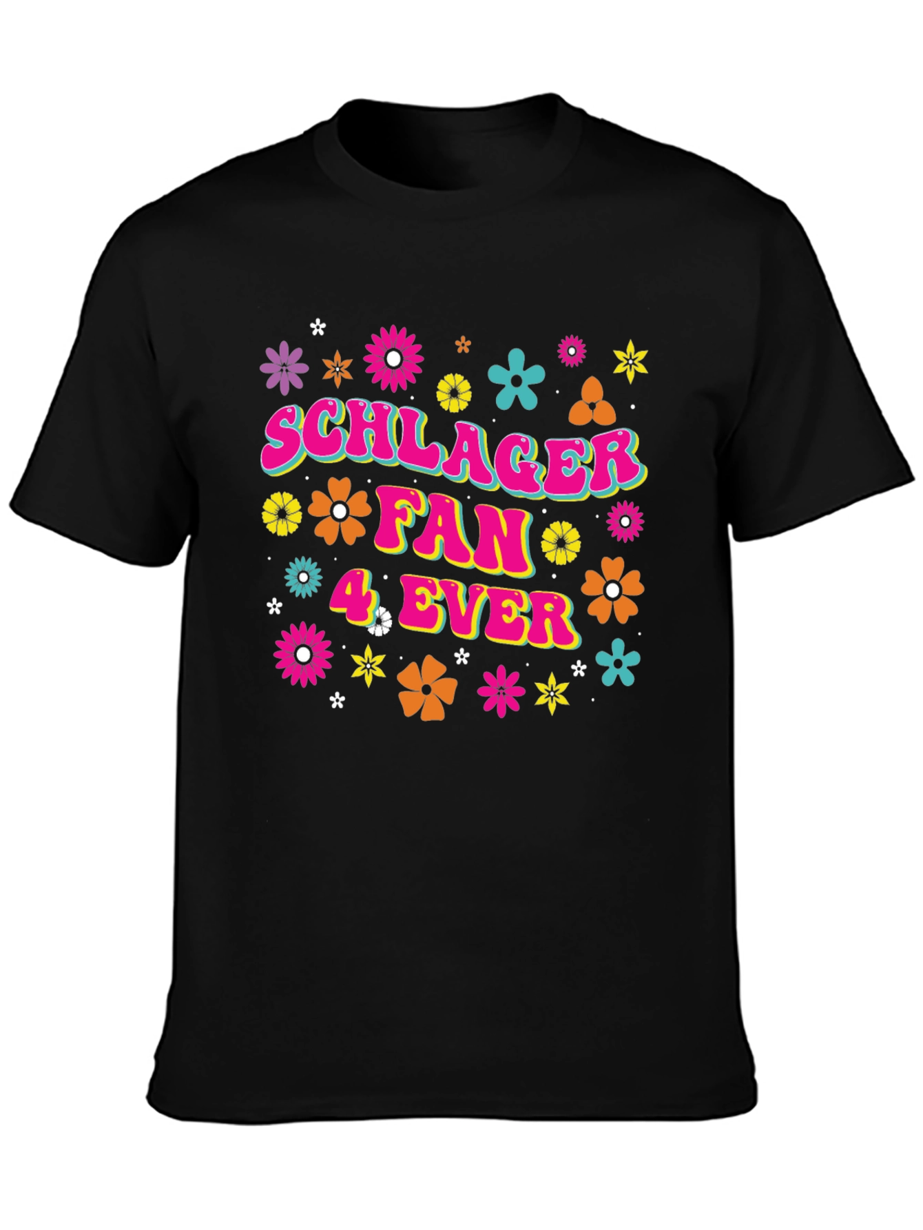 Schlager Fan 4 Ever Black Graphic Tee