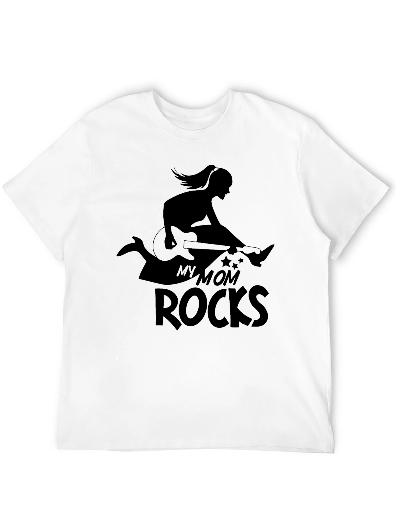 My Mom Rocks Black Graphic Tee