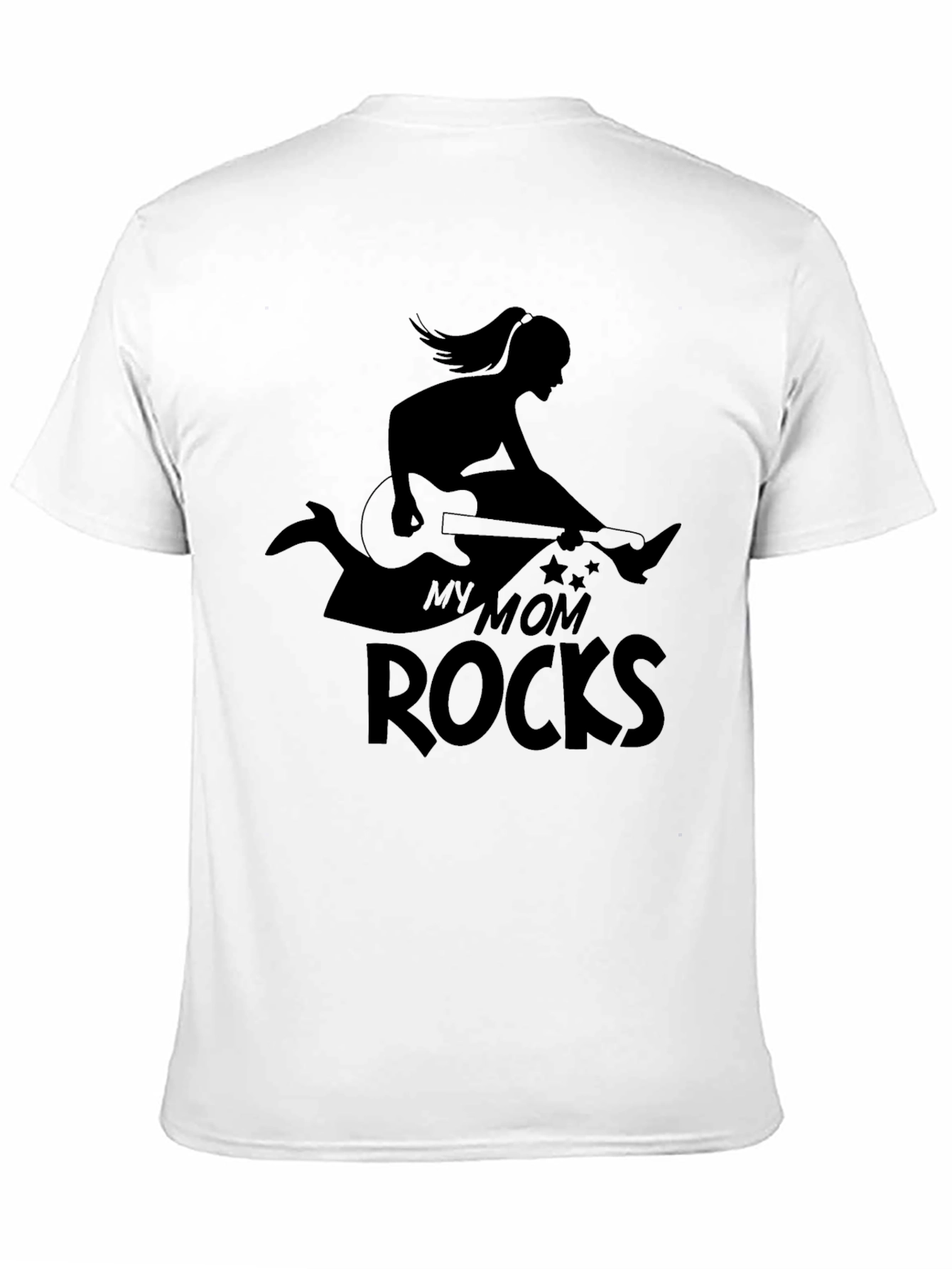 My Mom Rocks Black Graphic Tee