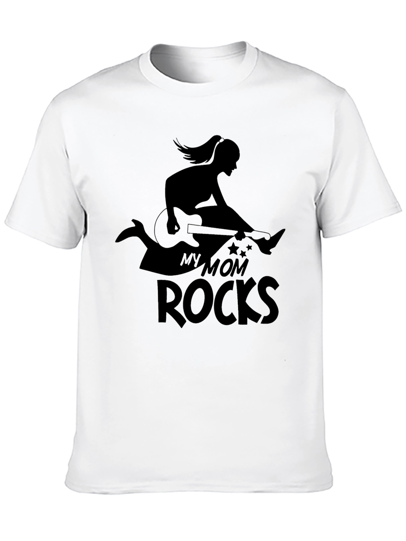 My Mom Rocks Black Graphic Tee