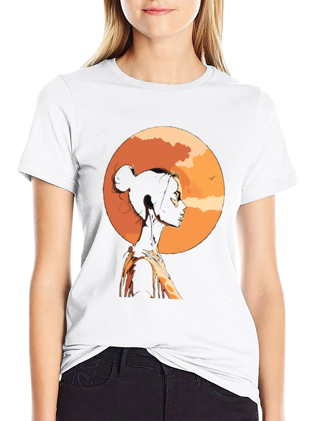 Sunset Silhouette Graphic Tee - Stylish Black T-Shirt