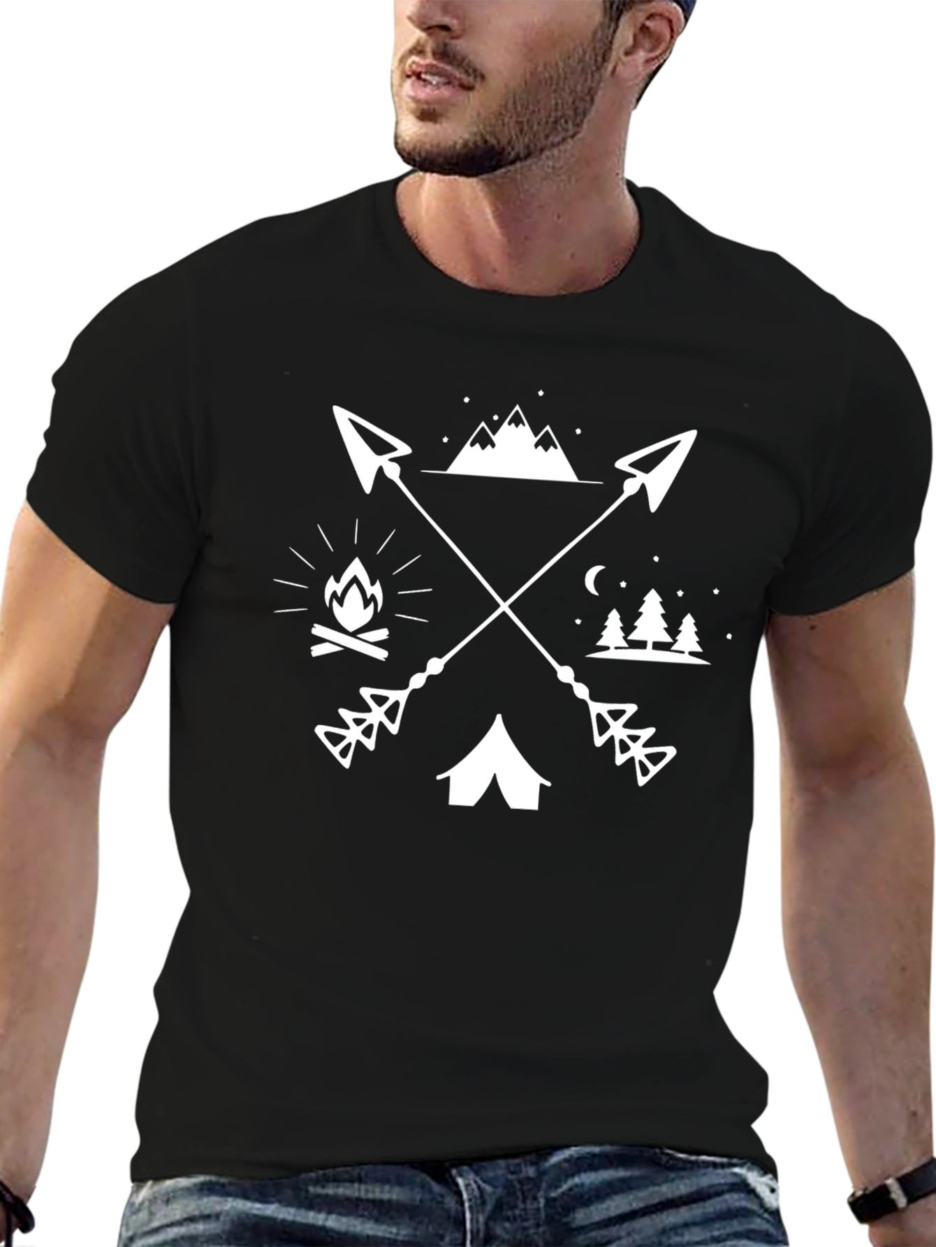 Outdoor Adventure Graphic T-Shirt - Camping Arrows Tee