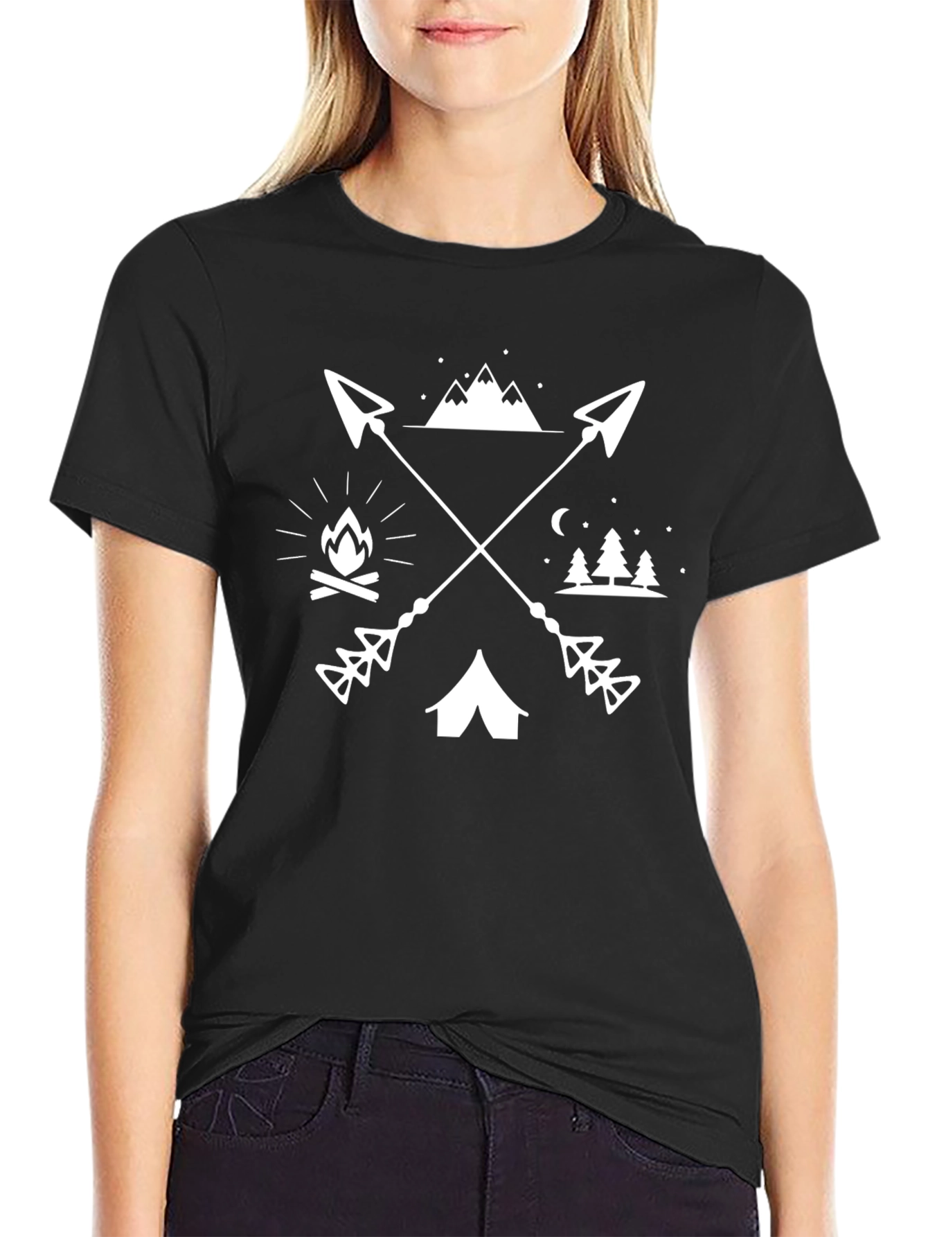 Outdoor Adventure Graphic T-Shirt - Camping Arrows Tee