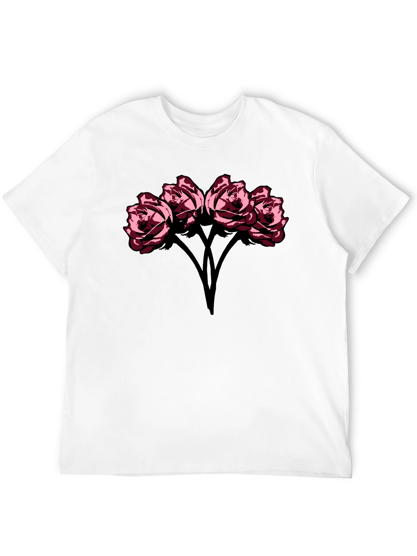 Roses Graphic Black T-Shirt