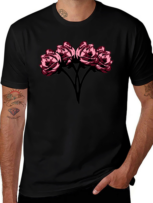 Roses Graphic Black T-Shirt