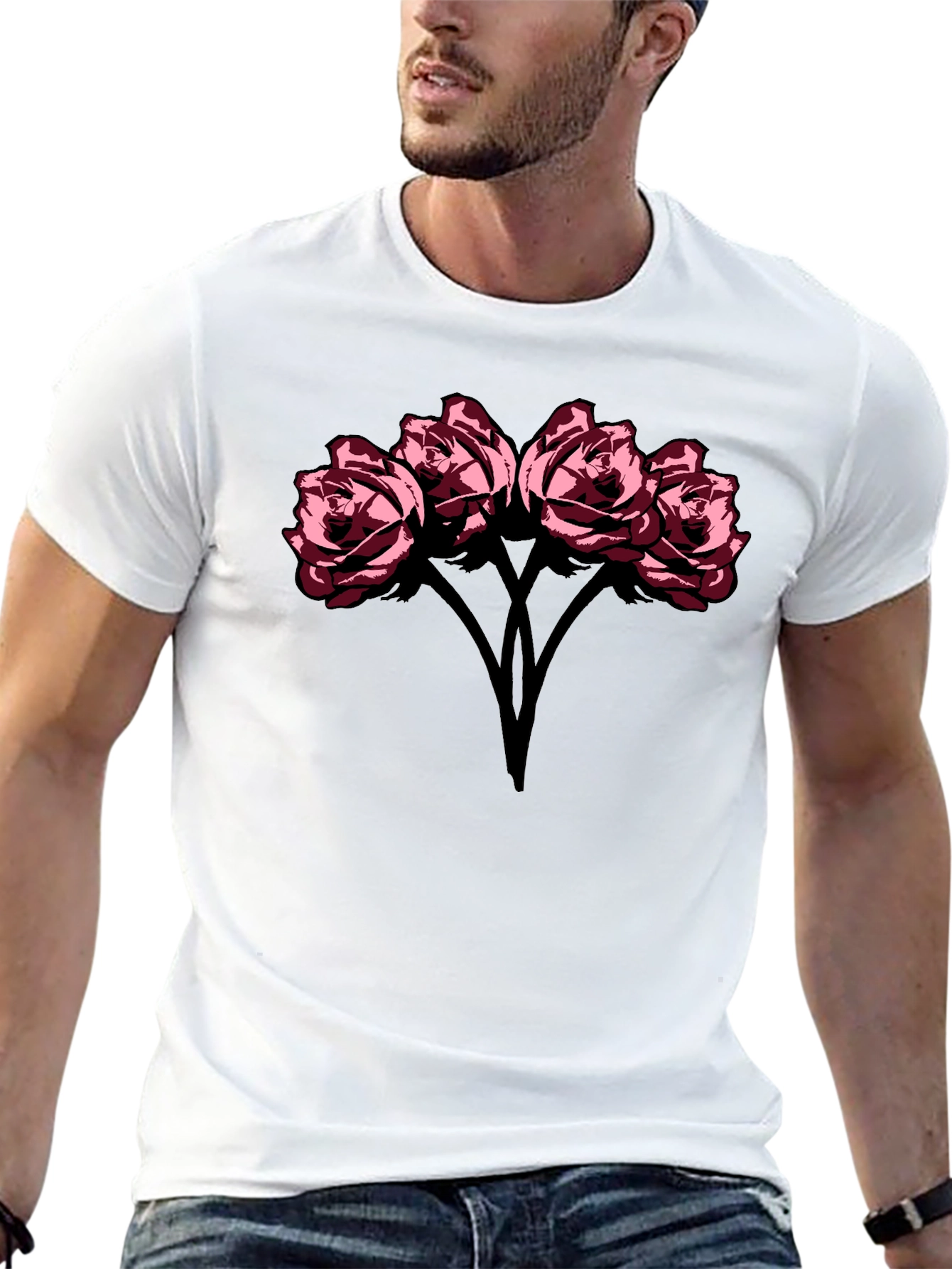 Roses Graphic Black T-Shirt