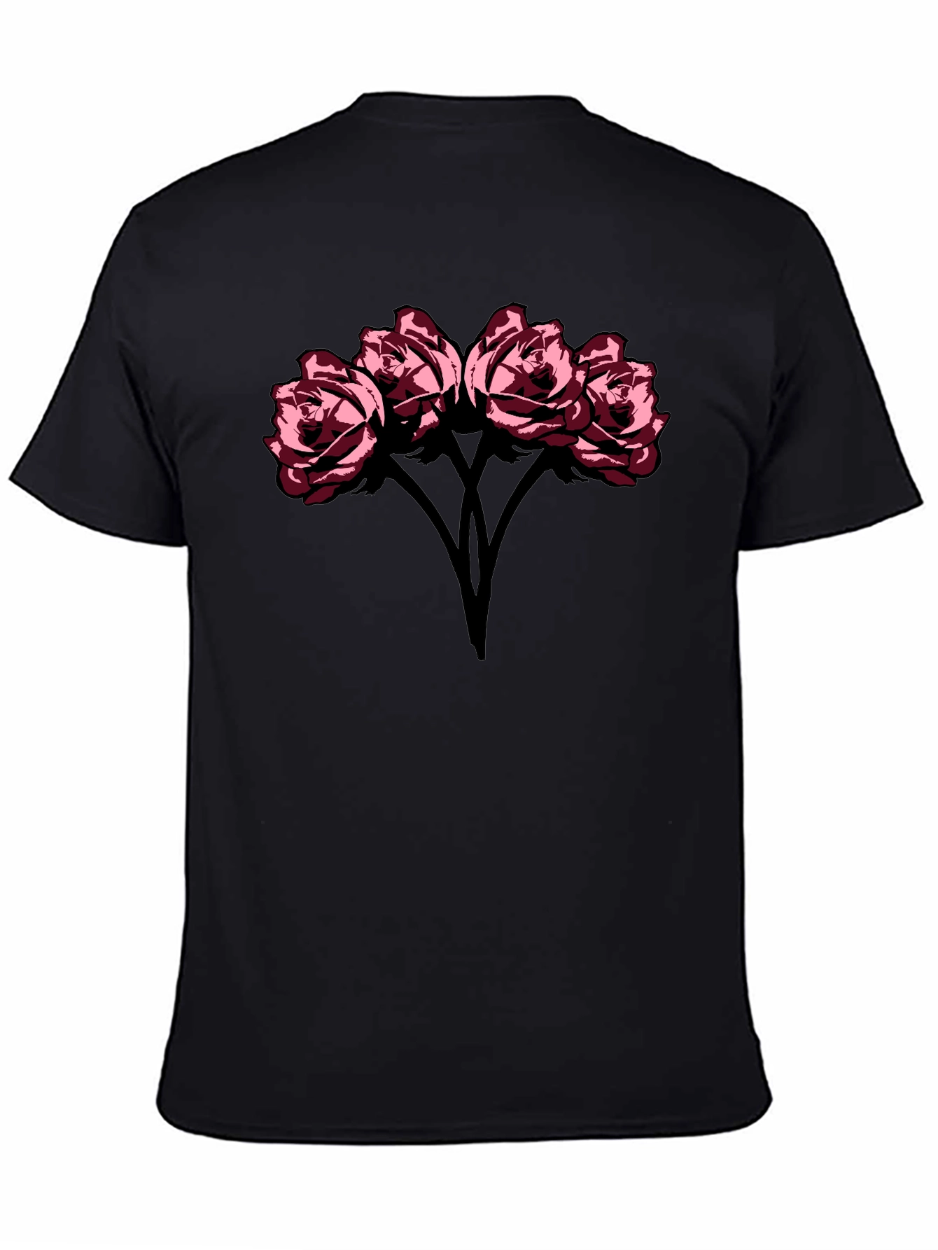 Roses Graphic Black T-Shirt