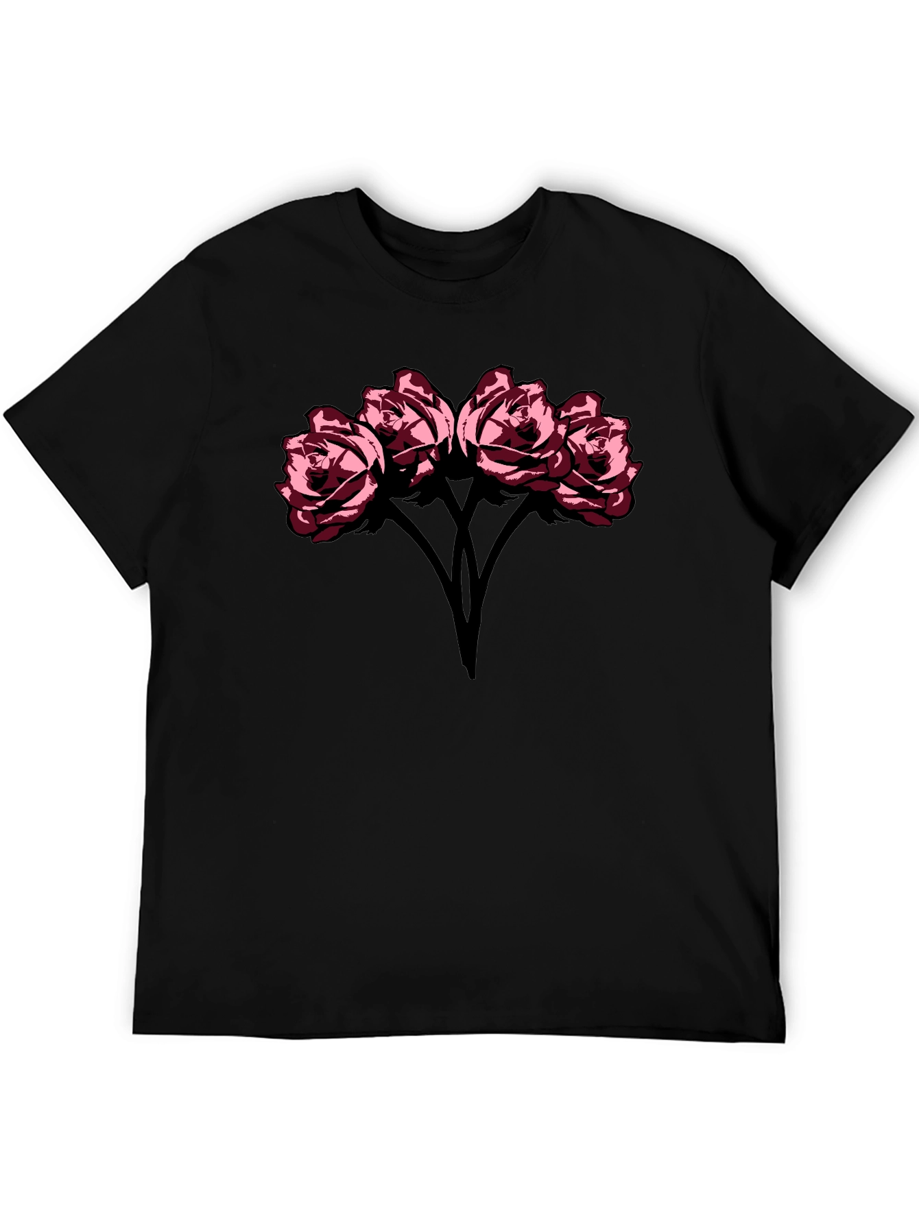 Roses Graphic Black T-Shirt