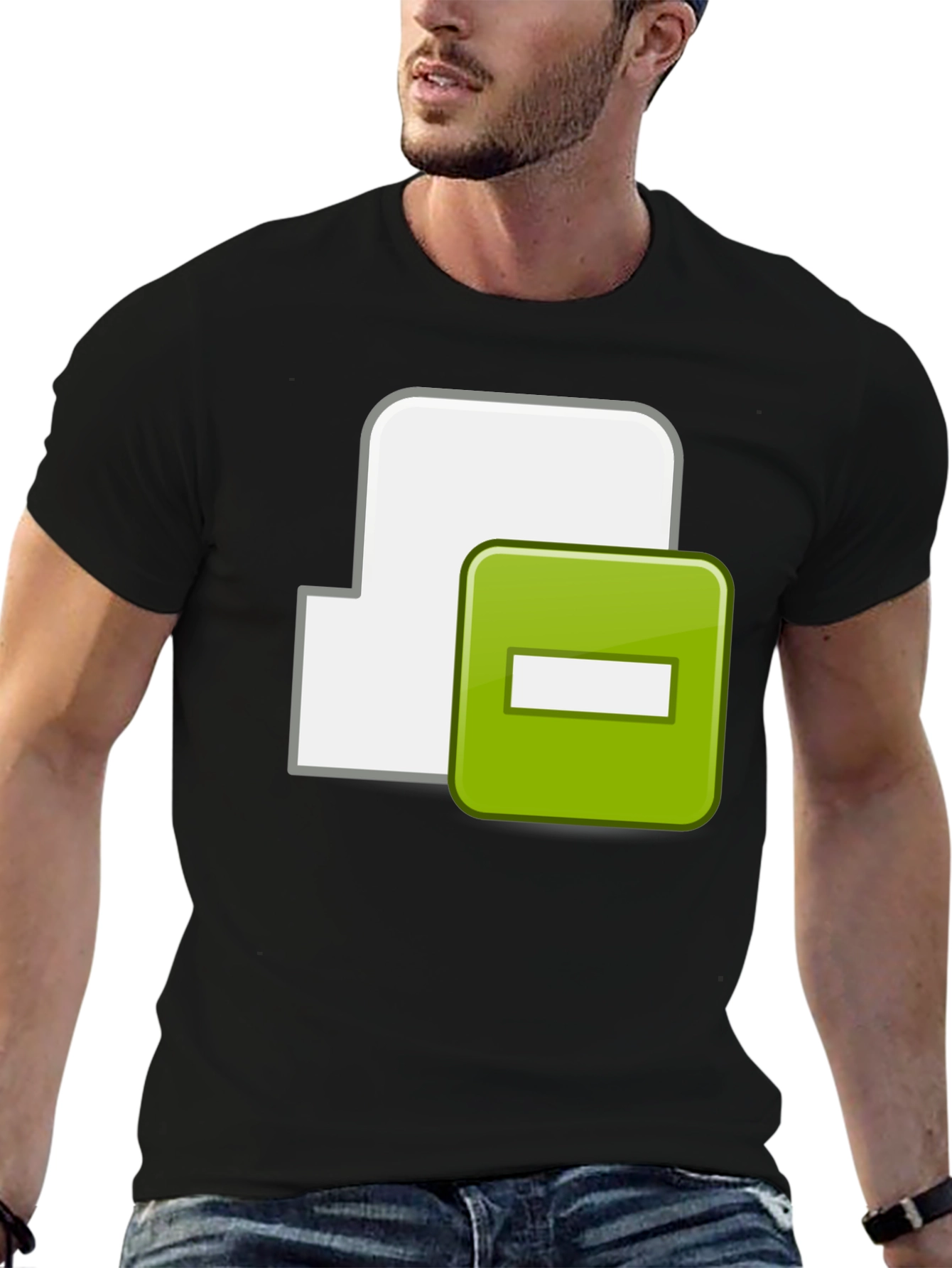 Black T-Shirt with Minus Sign Icon