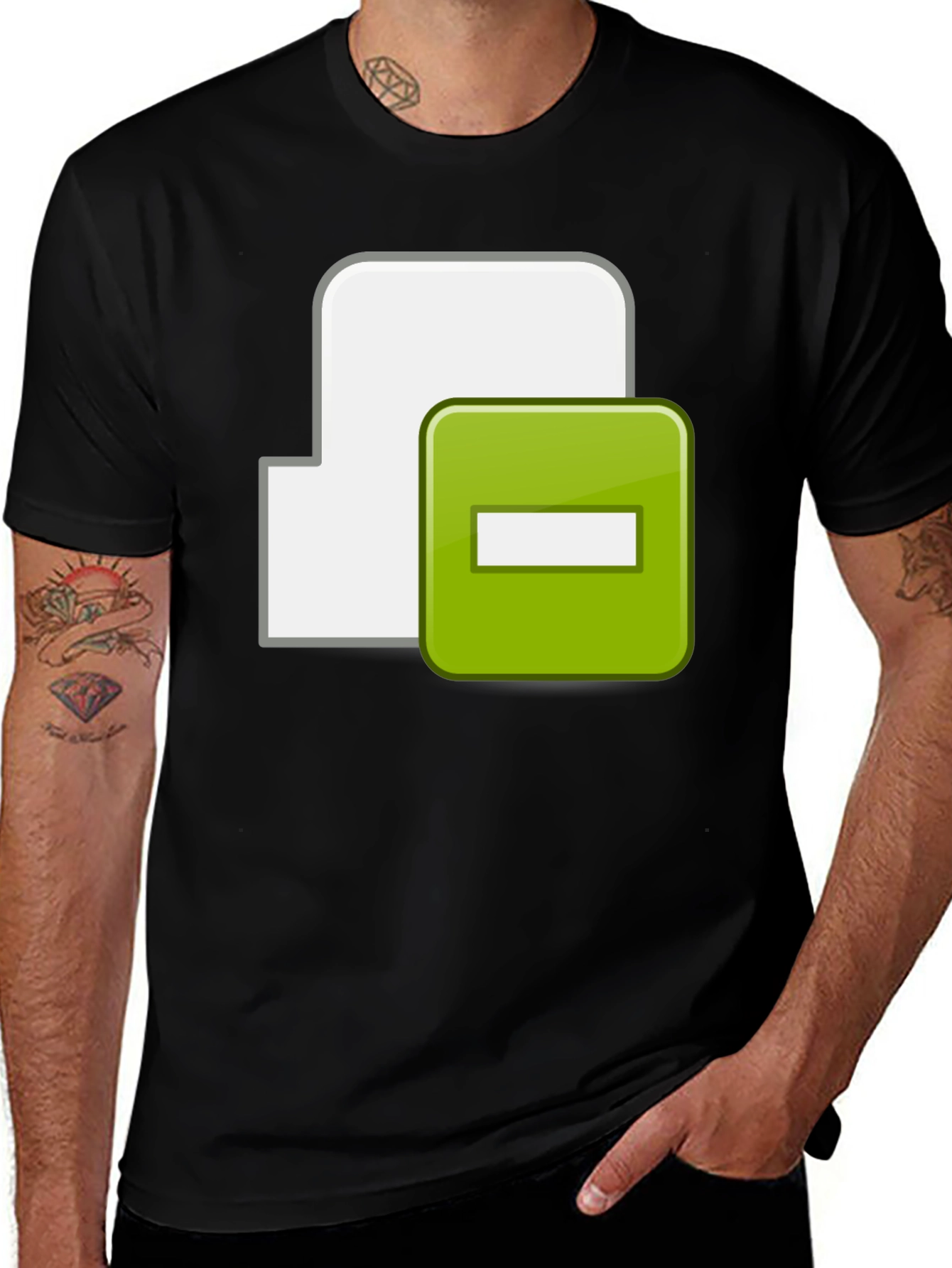 Black T-Shirt with Minus Sign Icon