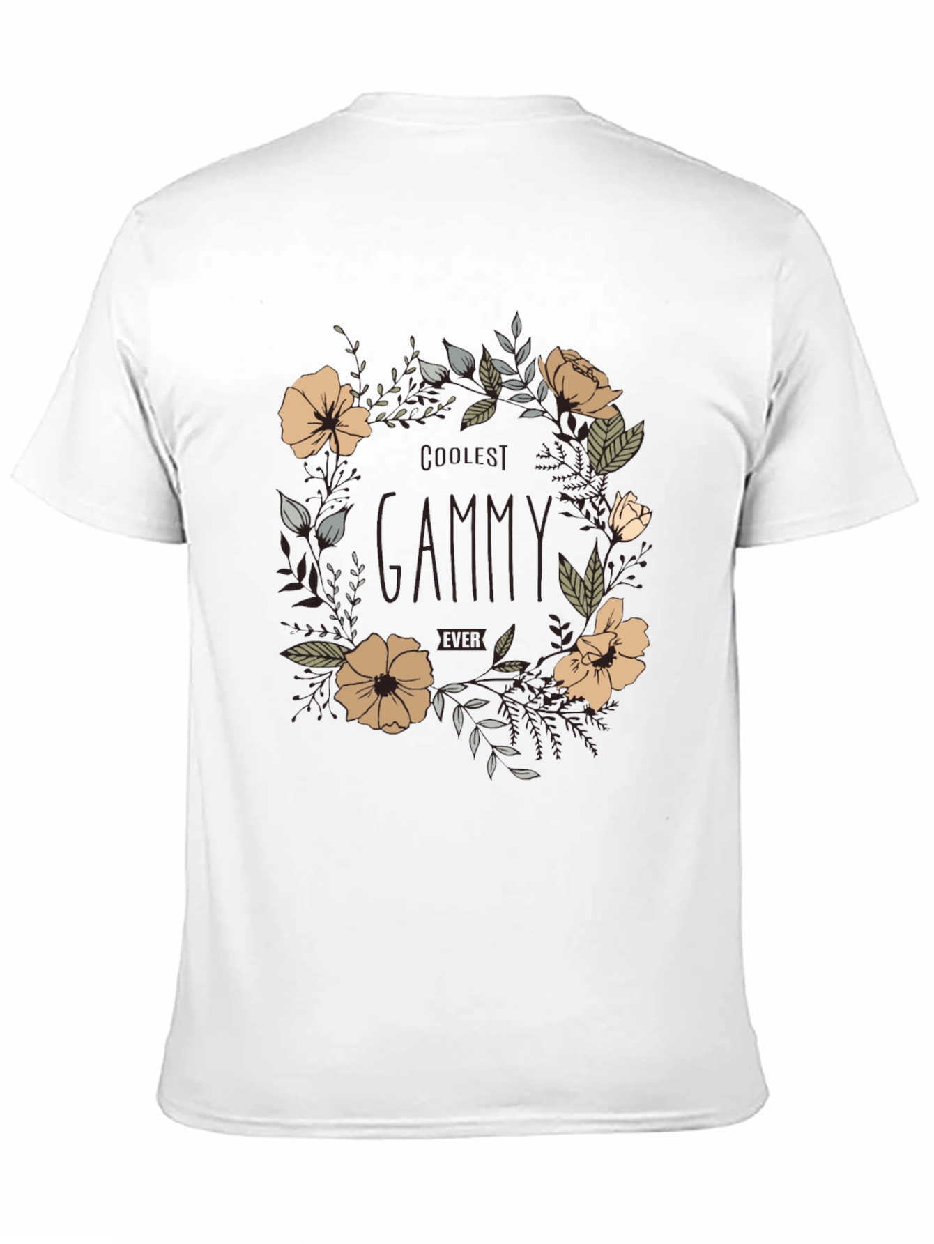 Coolest Gammy Ever Floral Graphic Tee - Black