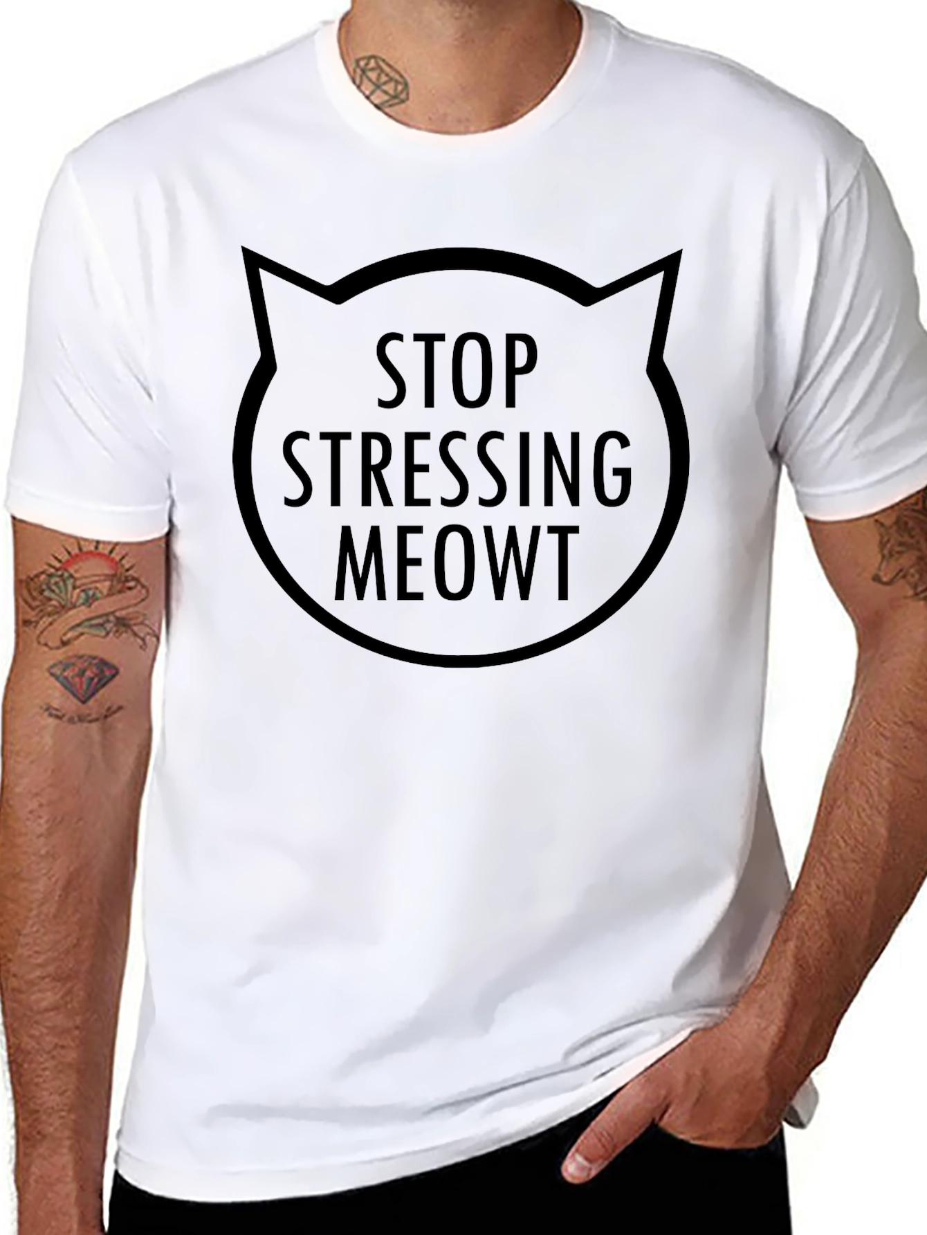 Stop Stressing Meowt T-Shirt Cat Lover Tee